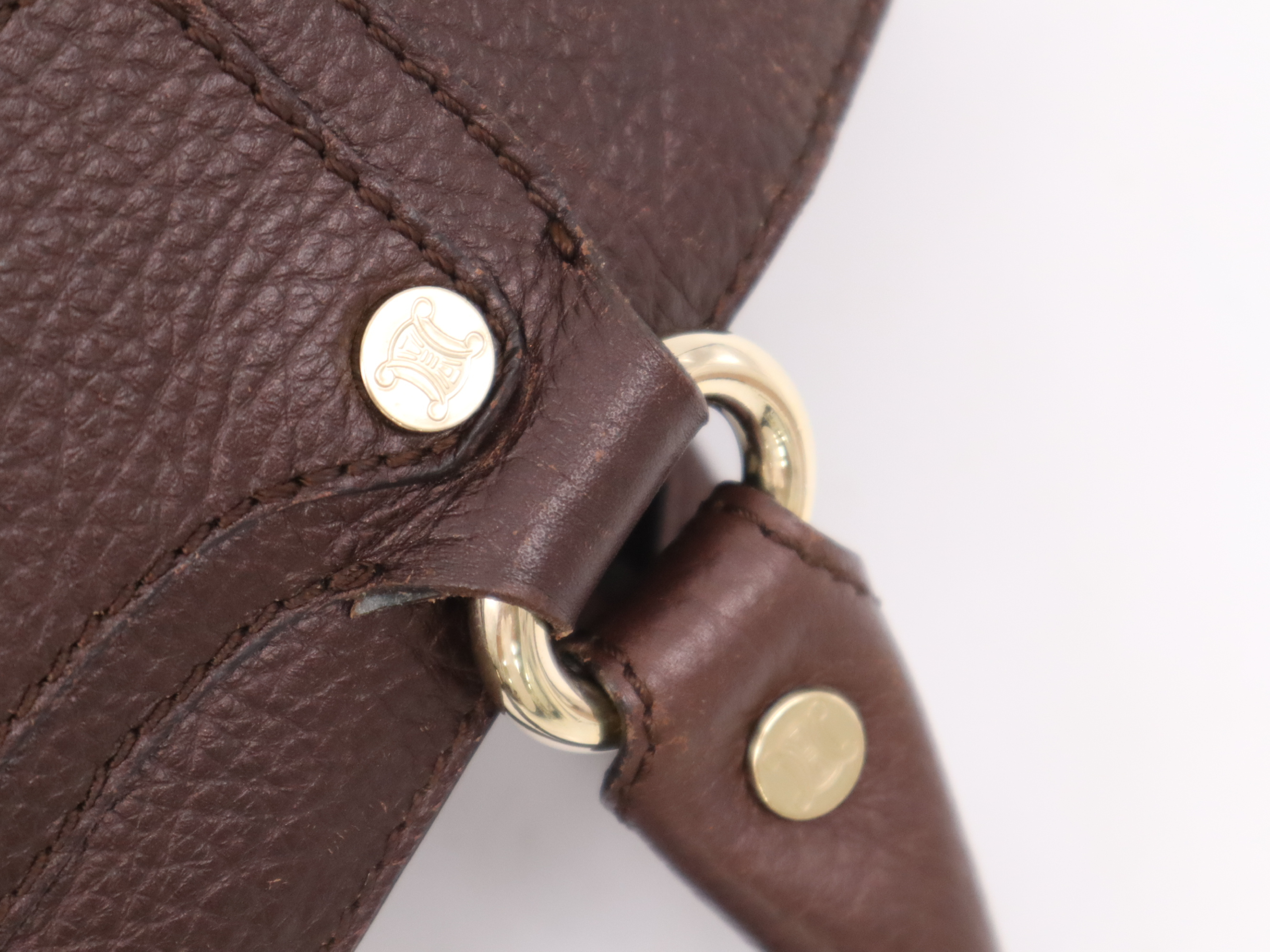 134023 Leather Boogie Bag Handbag, Brown, Gold Hardware, with Dust Bag — view 8