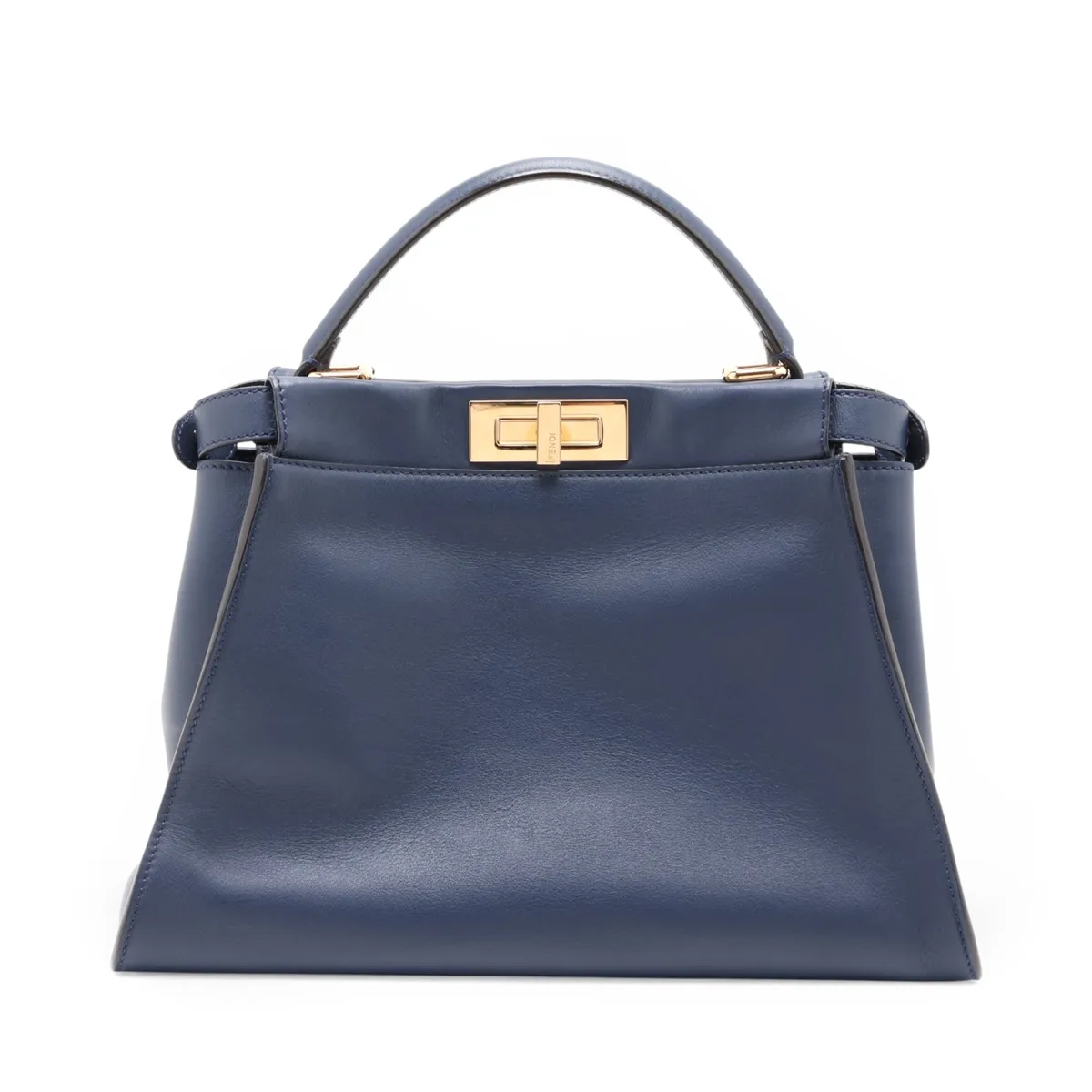 Peekaboo Regular Pocket Leather 2-Way Handbag, Navy, 8BN312 — view 2