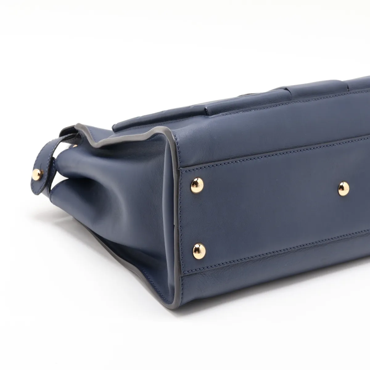 Peekaboo Regular Pocket Leather 2-Way Handbag, Navy, 8BN312 — view 4