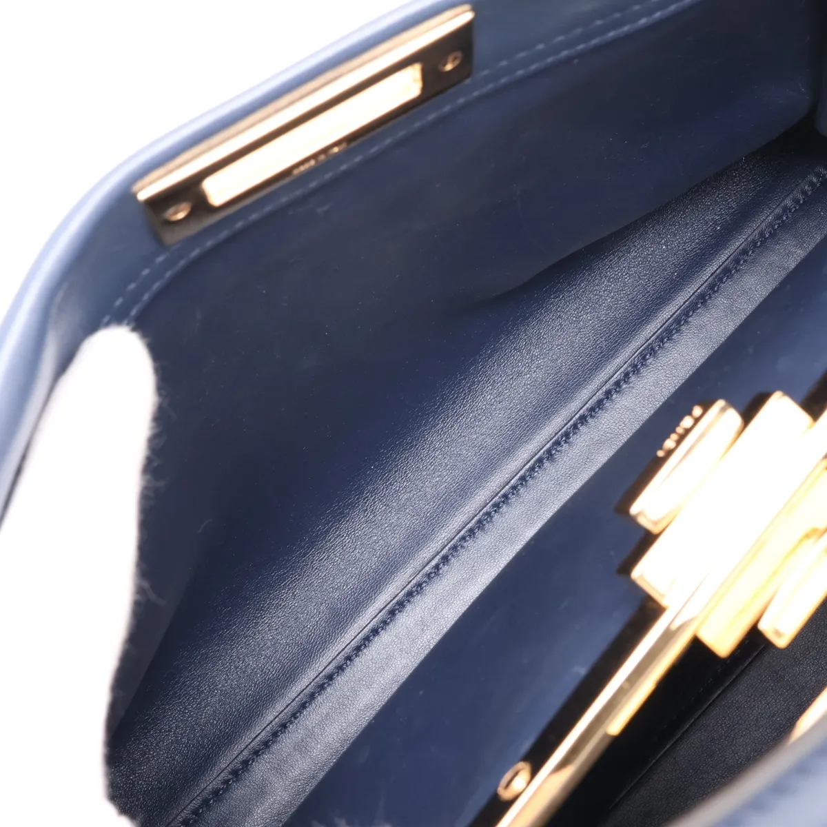 Peekaboo Regular Pocket Leather 2-Way Handbag, Navy, 8BN312 — view 9