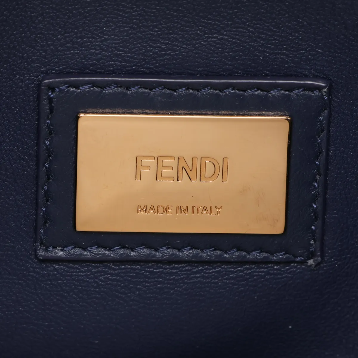 Peekaboo Regular Pocket Leather 2-Way Handbag, Navy, 8BN312 — view 10
