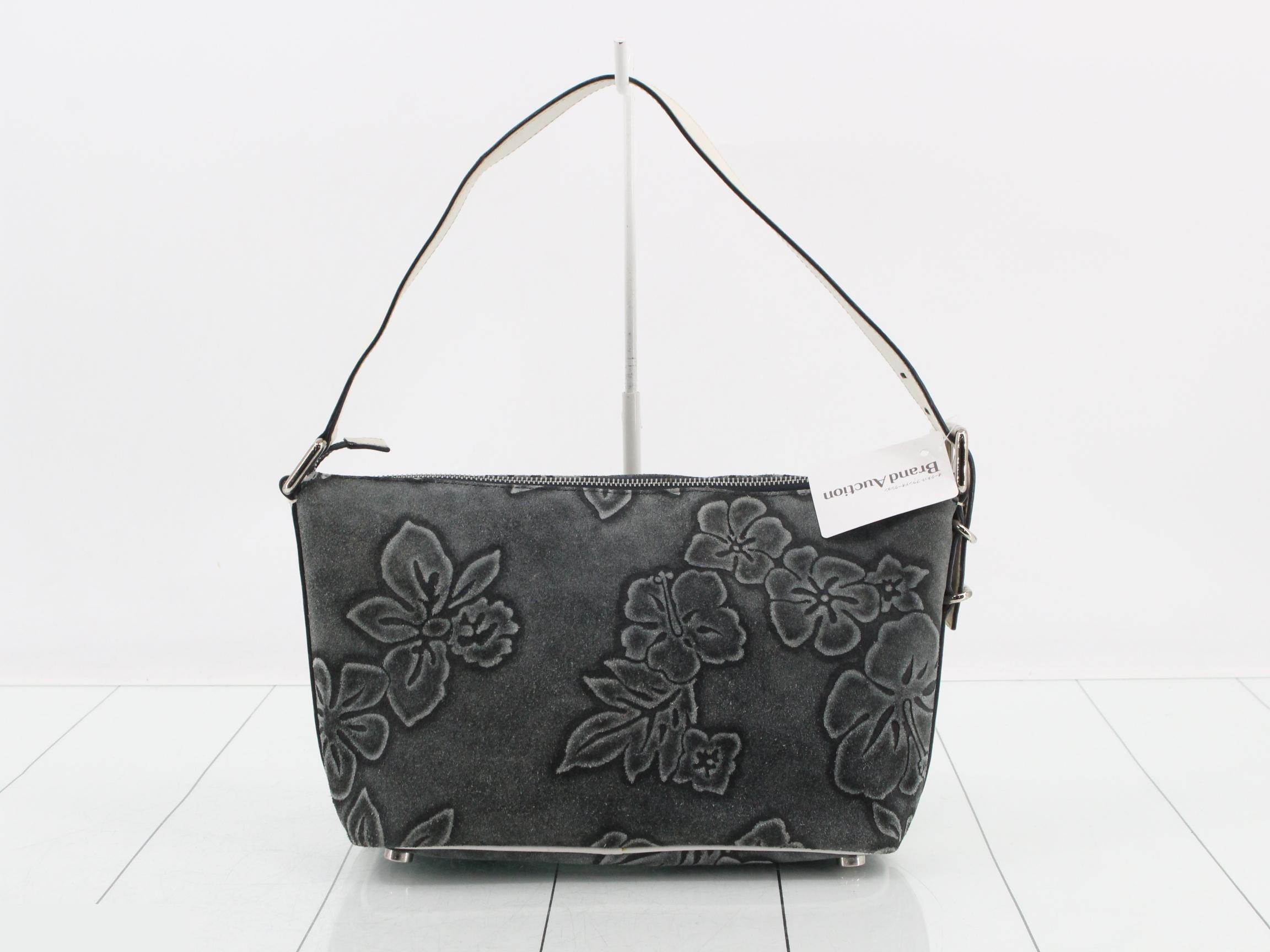 Suede floral shoulder bag — view 2