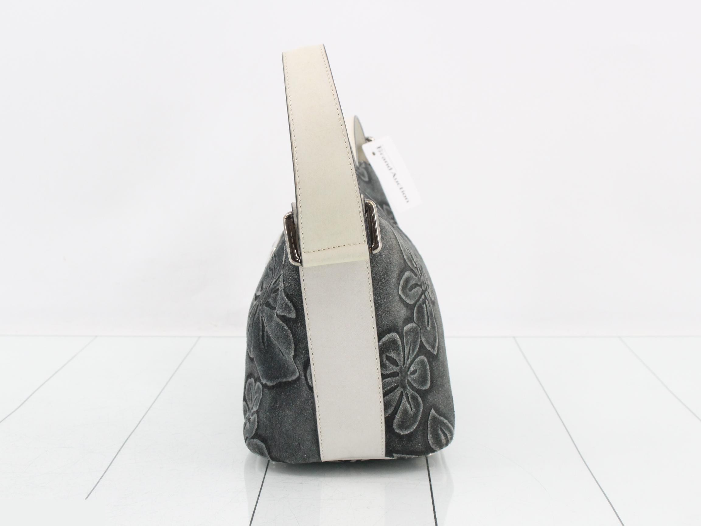 Suede floral shoulder bag — view 3