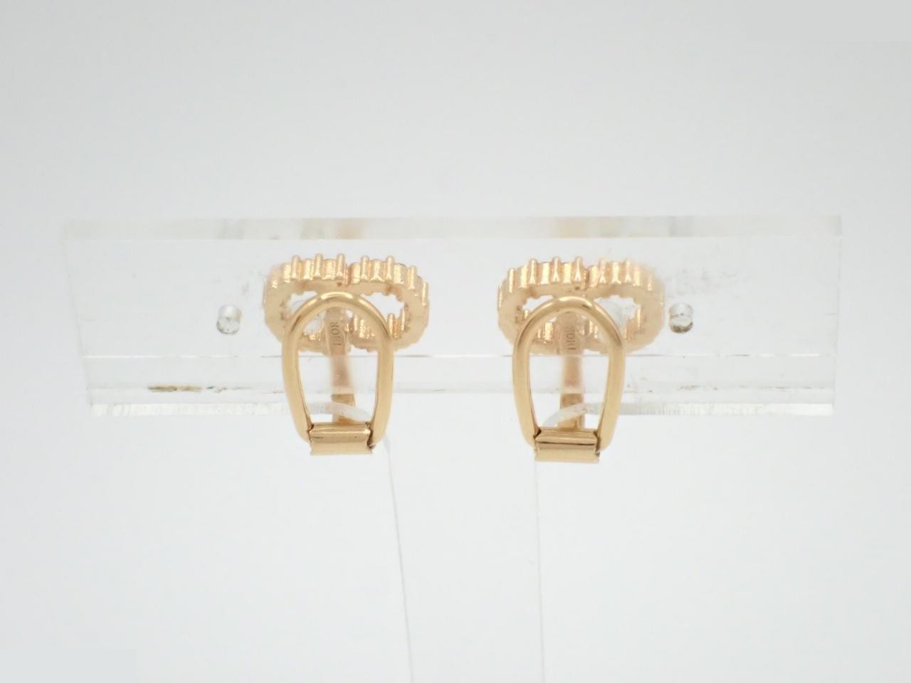 earrings, gold (GP), rhinestones — view 2