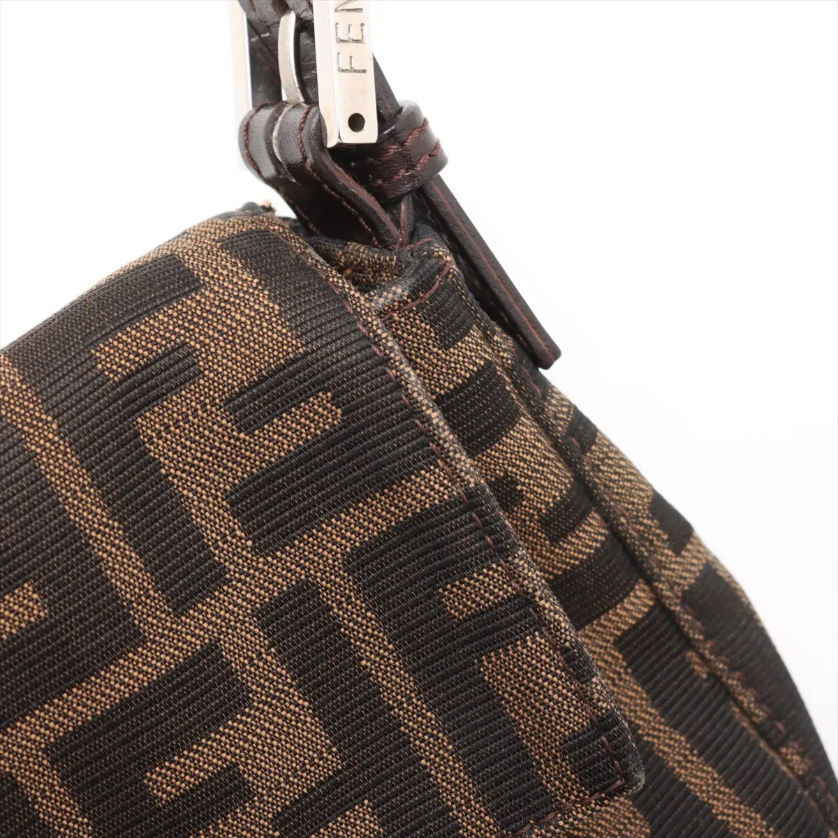 Zucca Mamma Bucket Canvas x Leather Shoulder Bag Brown — view 11