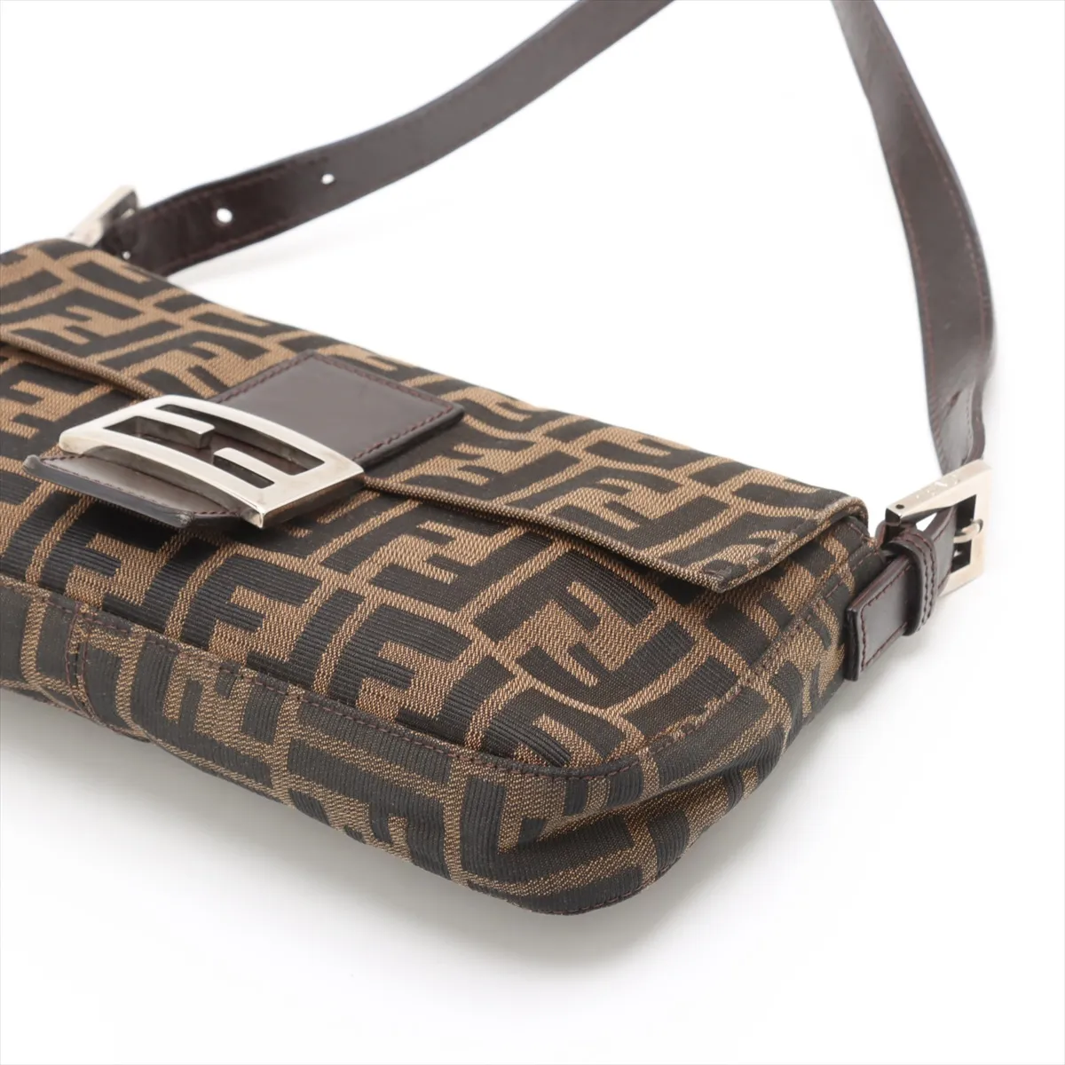 Zucca Mamma Bucket Canvas x Leather Shoulder Bag Brown — view 3