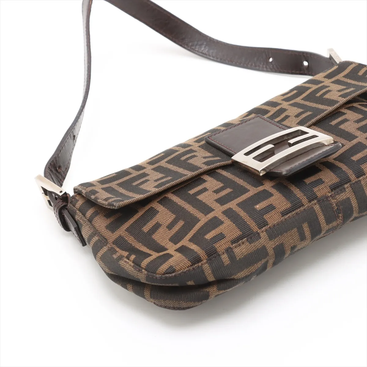 Zucca Mamma Bucket Canvas x Leather Shoulder Bag Brown — view 4