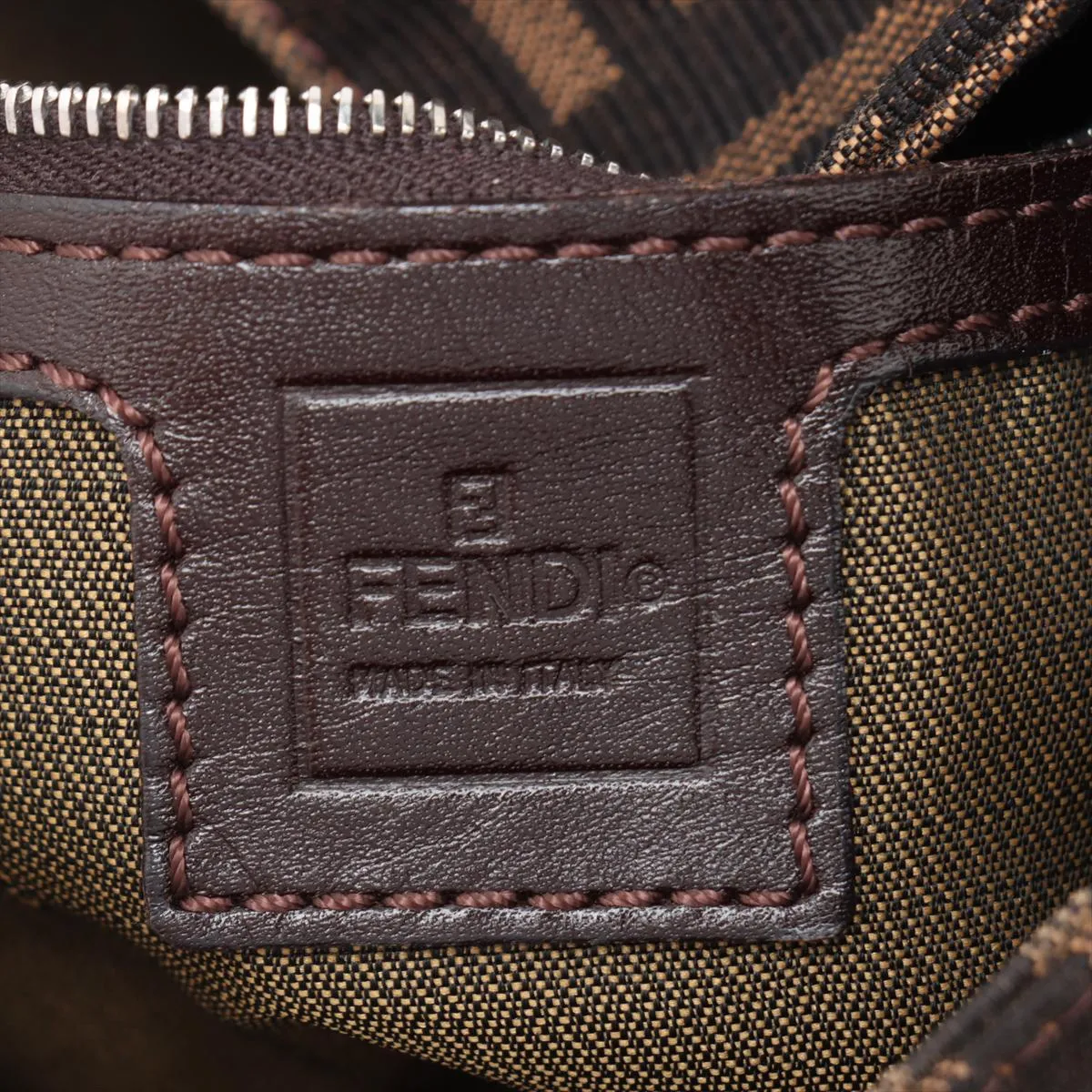 Zucca Mamma Bucket Canvas x Leather Shoulder Bag Brown — view 9