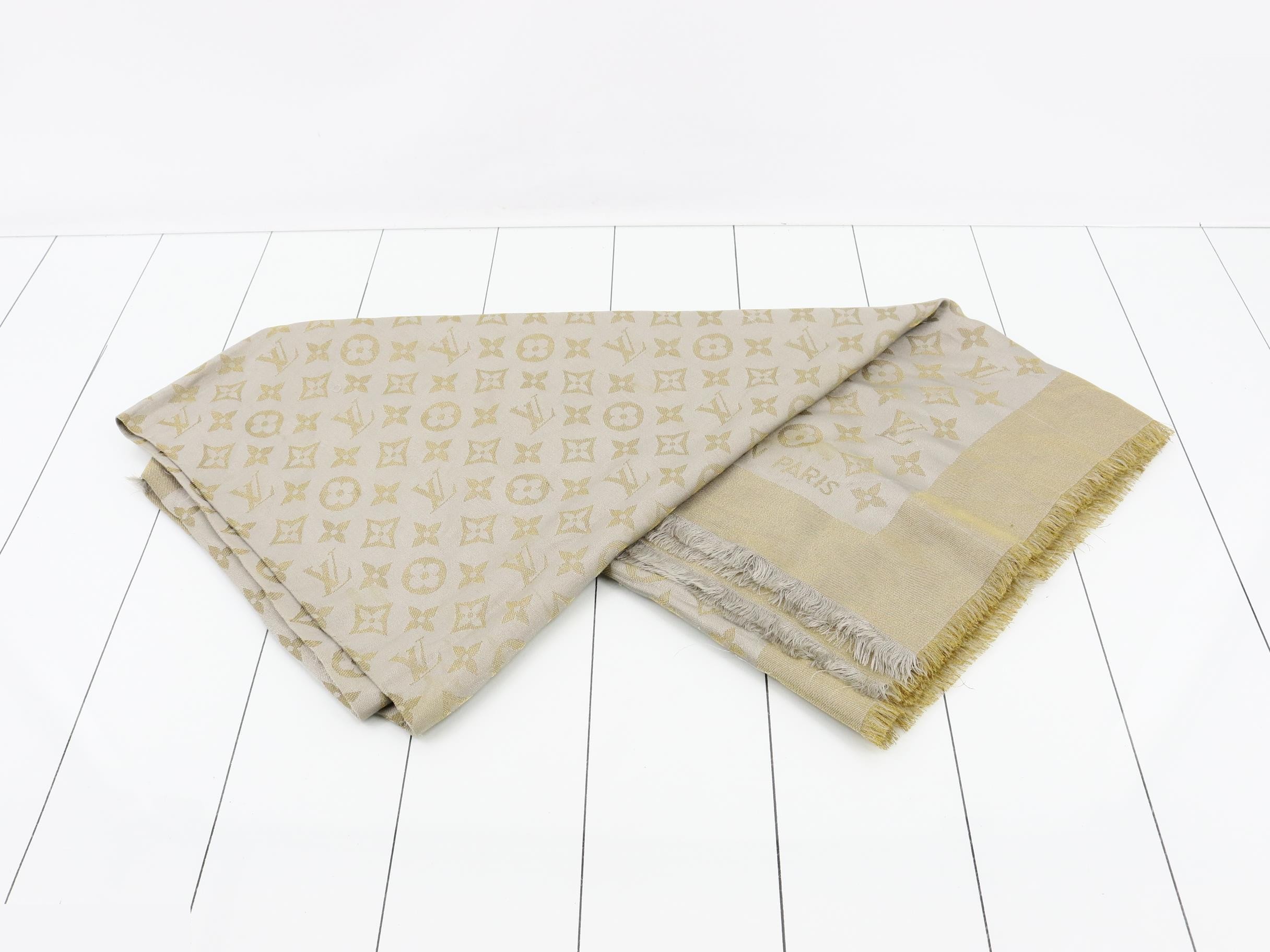 Monogram Shawl, Gold — view 2