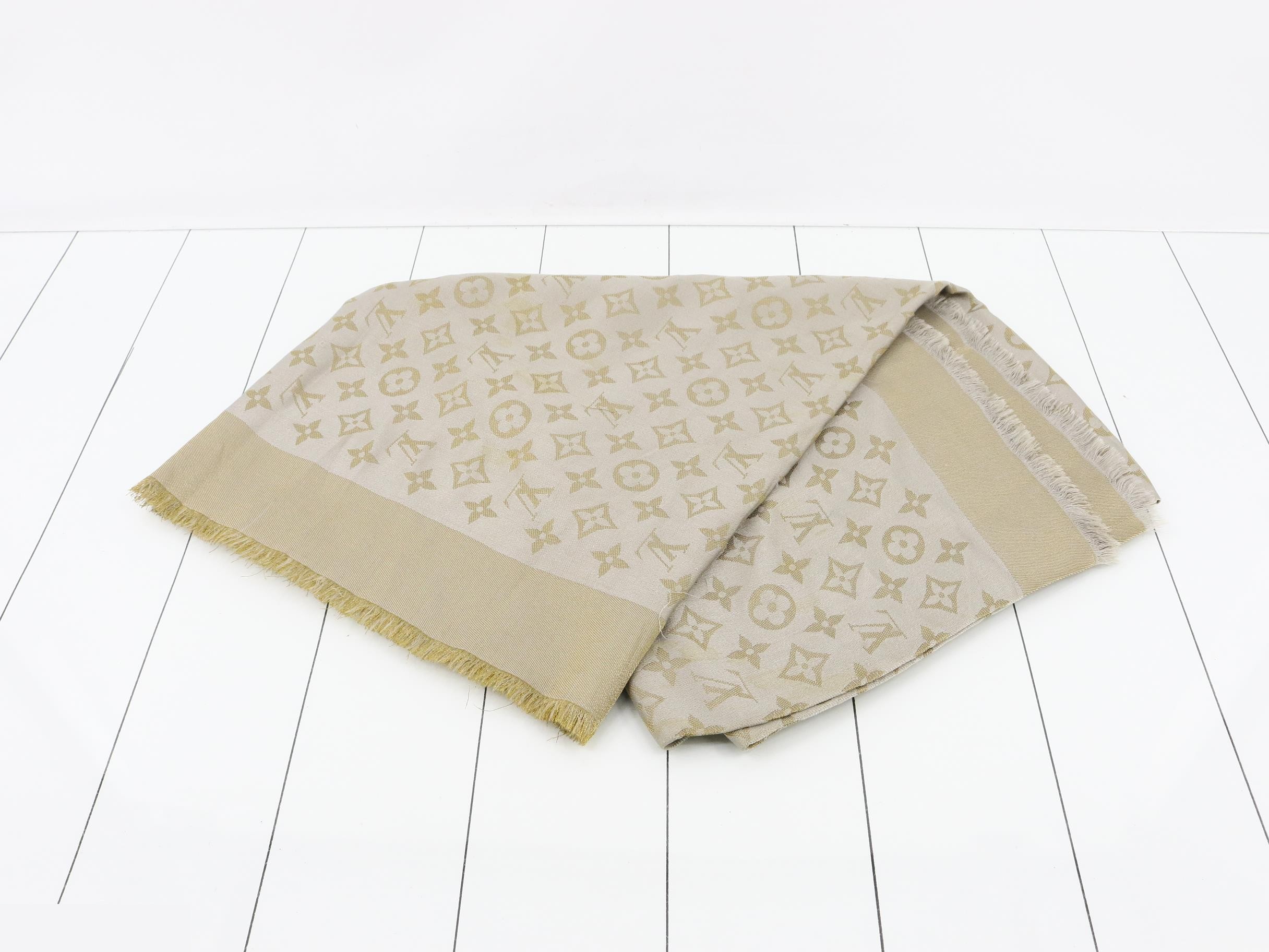 Monogram Shawl, Gold — view 3