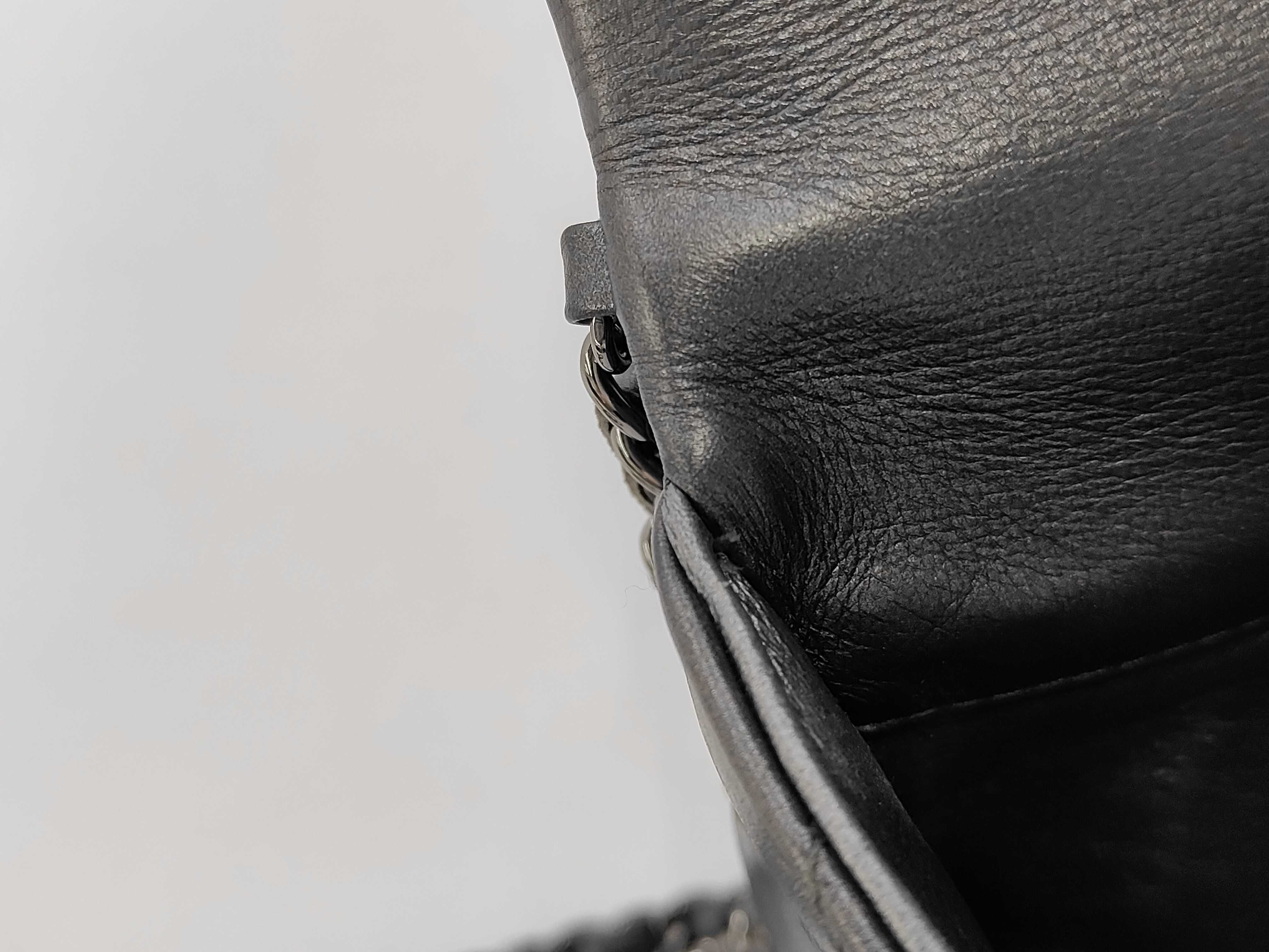 Lambskin Matelassé Grey Shoulder Bag — view 11