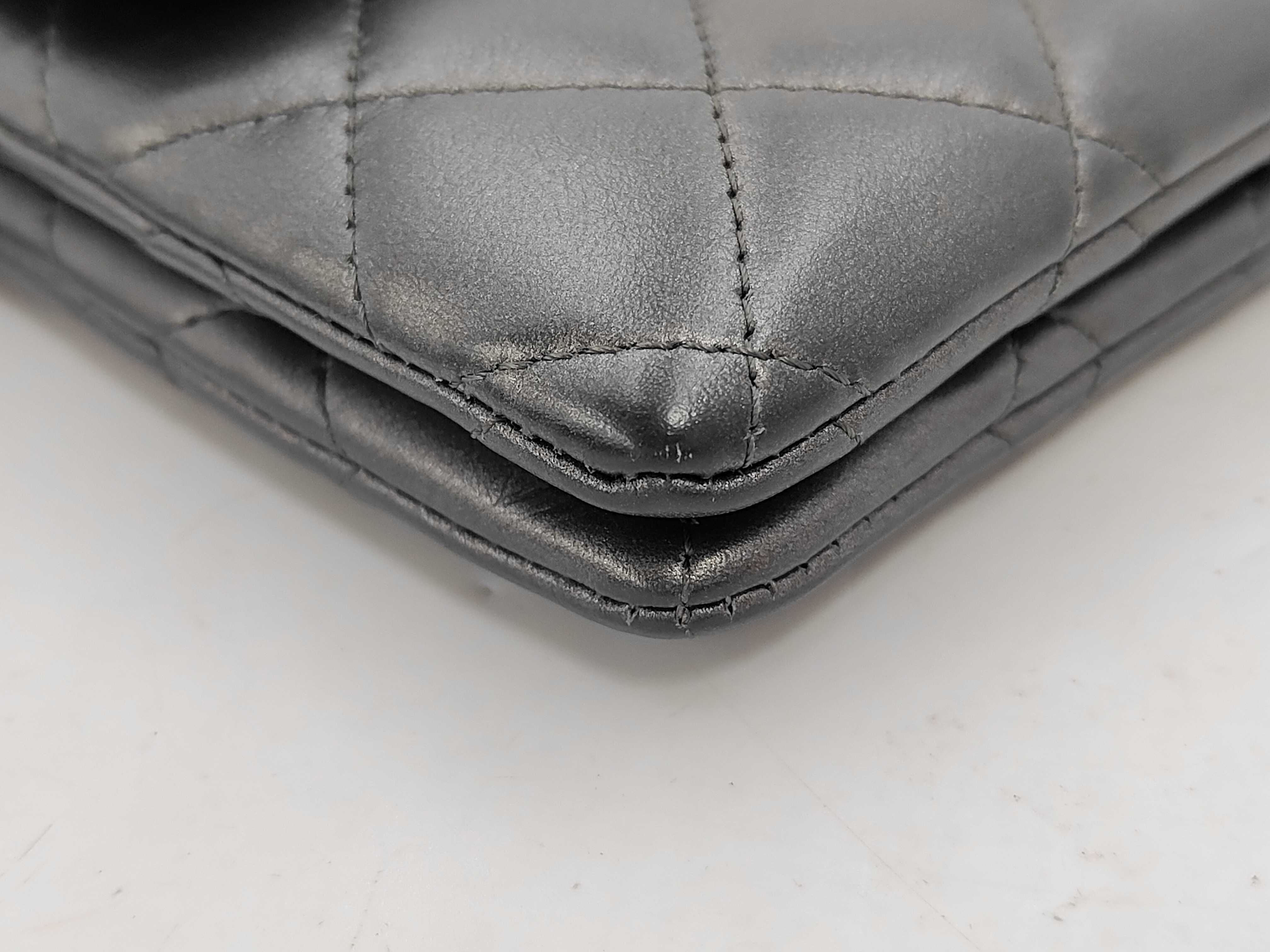 Lambskin Matelassé Grey Shoulder Bag — view 6
