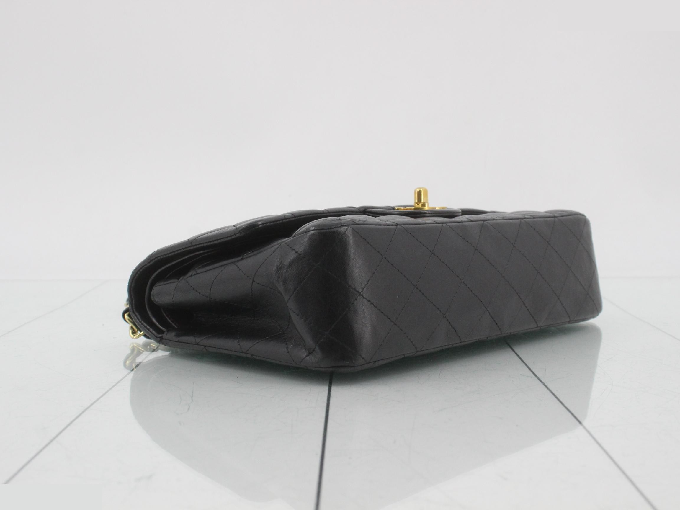 Classic Flap Shoulder Bag, Medium, Lambskin, Black — view 5