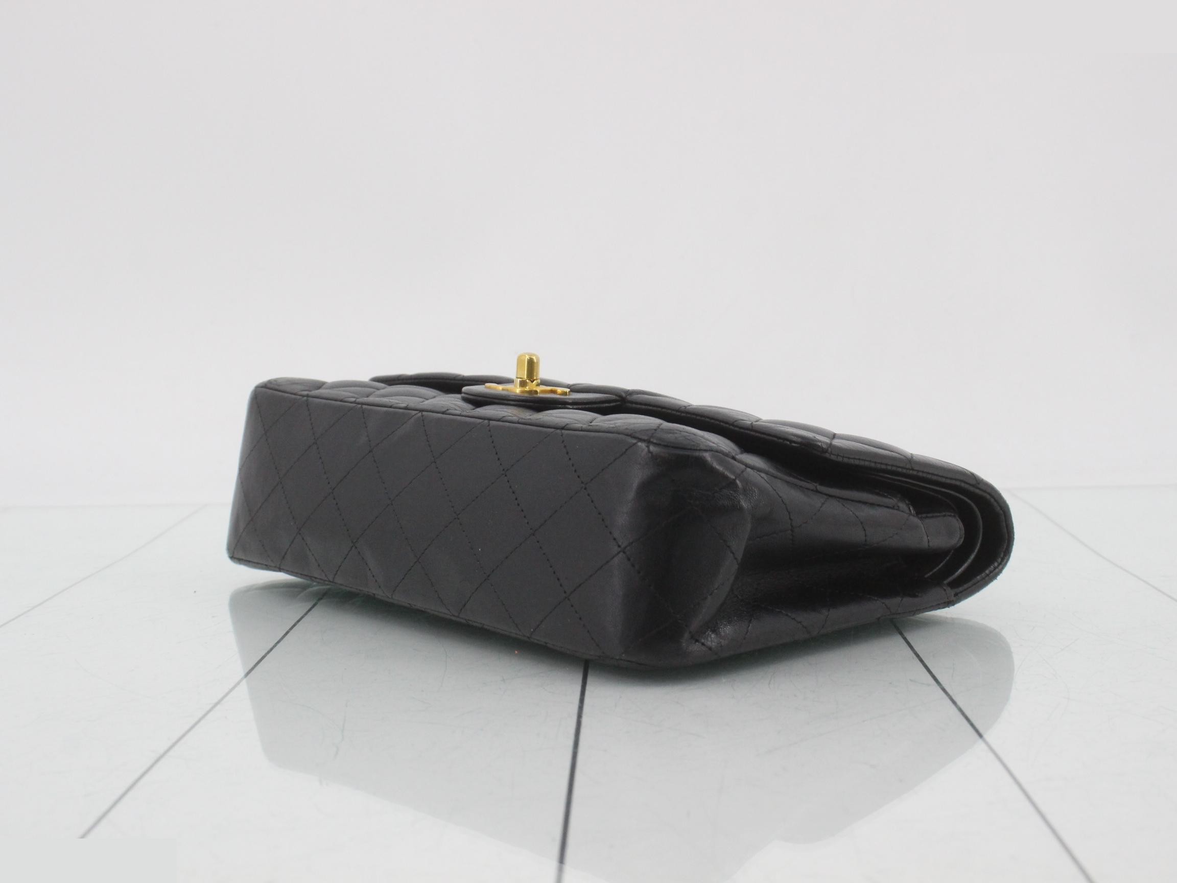 Classic Flap Shoulder Bag, Medium, Lambskin, Black — view 6