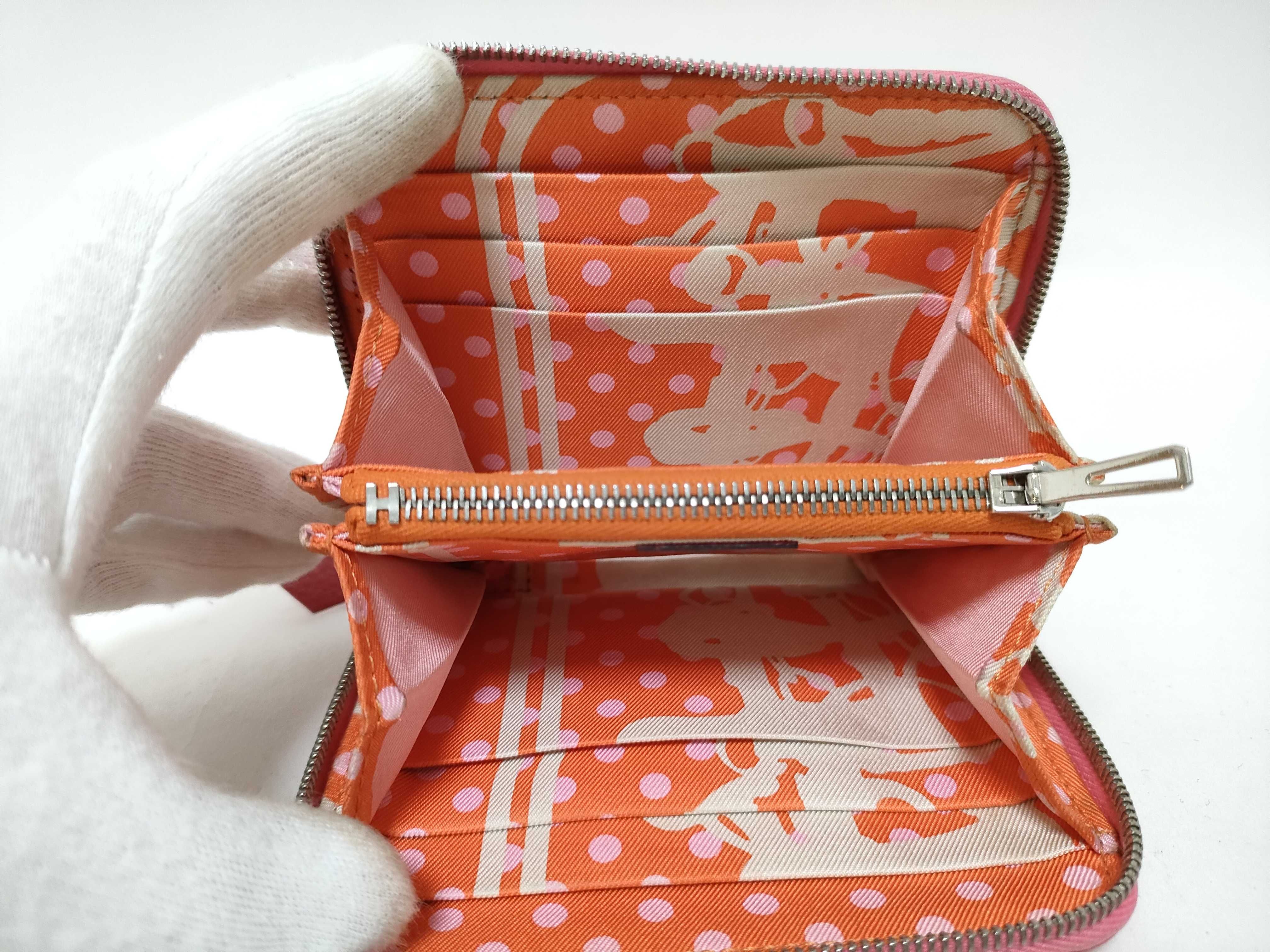 Azap Silk In Compact Wallet Pink C Stamp Coin Case — view 9