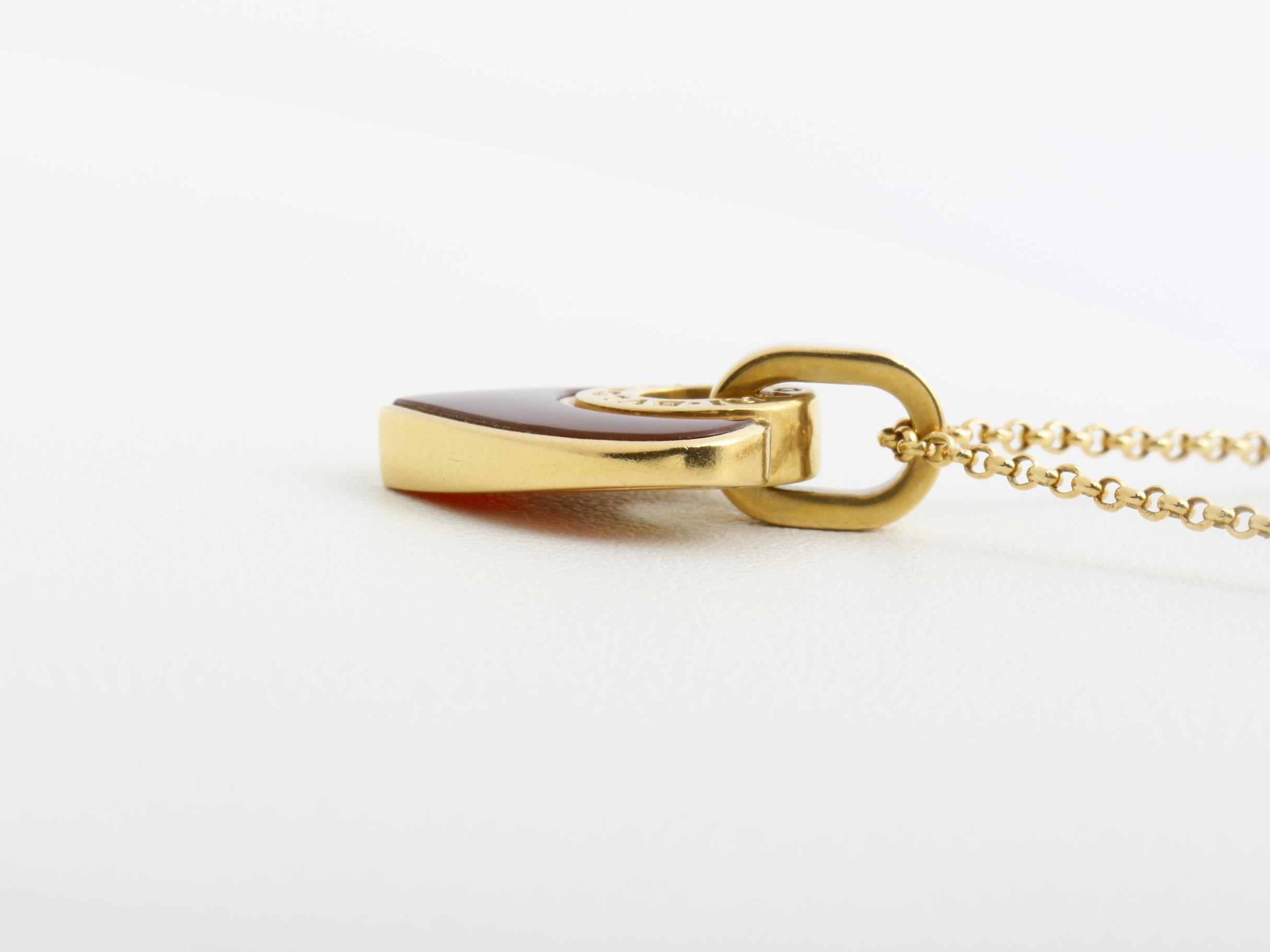 Necklace, 750PG (pink gold), agate, 7.0g, chain approximately 42cm. — view 4