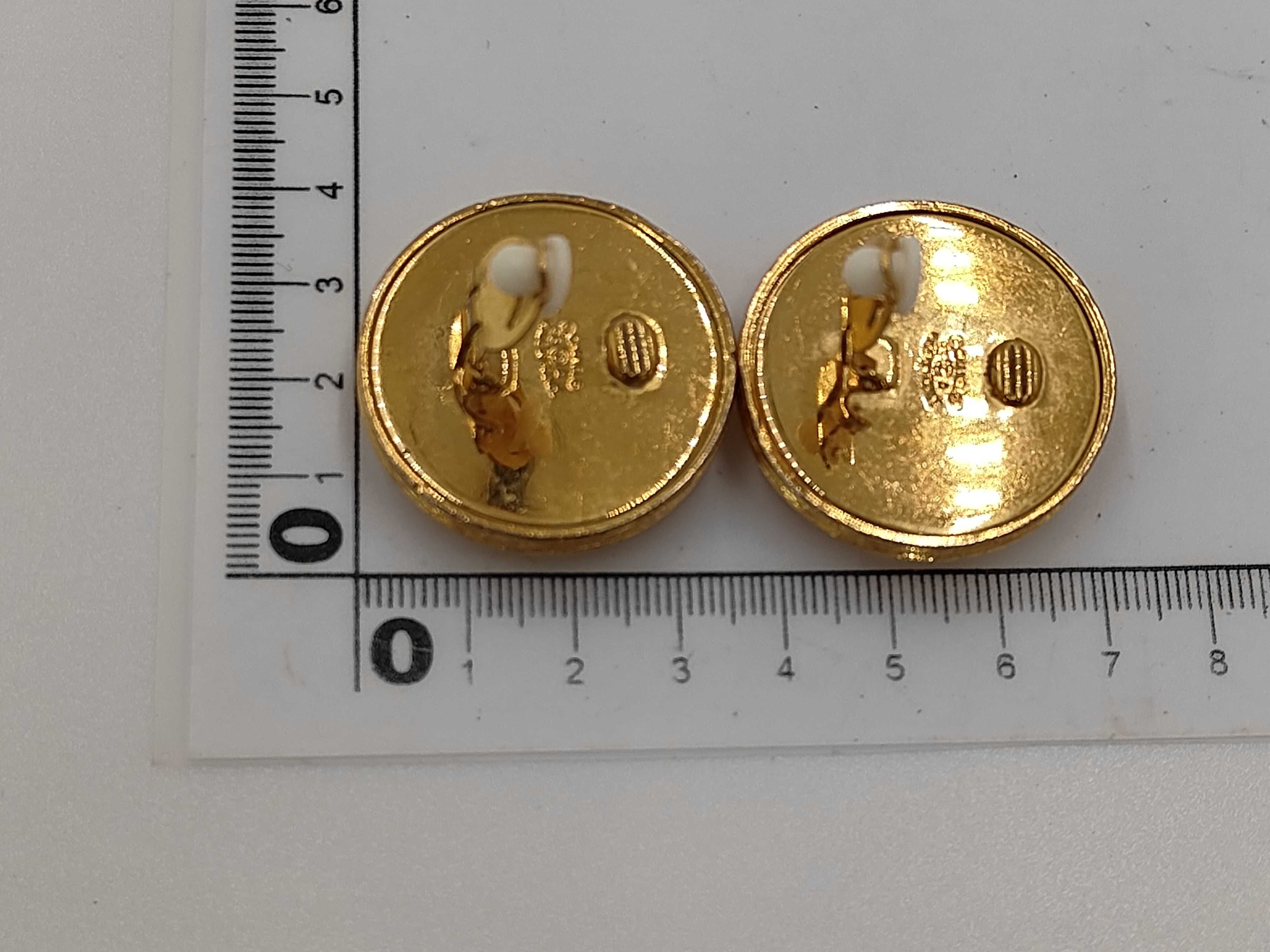 Gold Plated Vintage Coco Mark Round Earrings — view 6