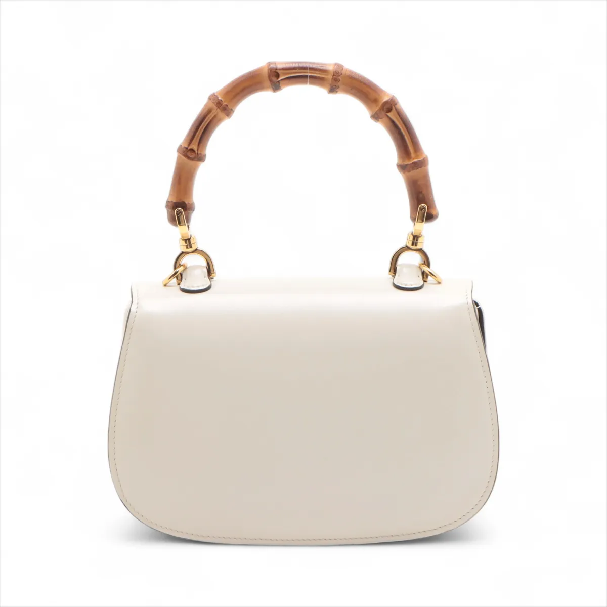 bamboo leather 2WAY handbag white 675797 with mirror — view 2