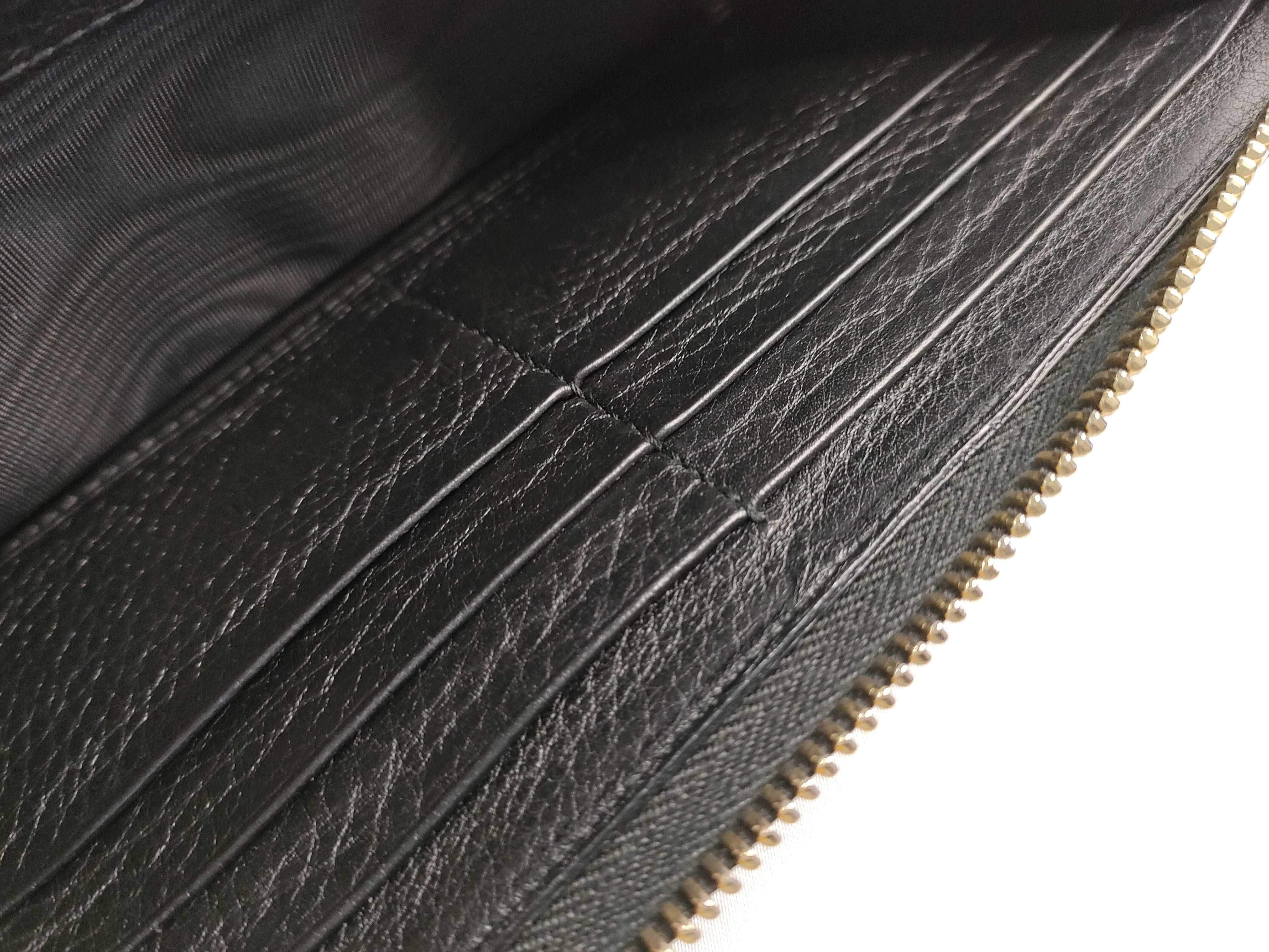 Soho Leather Round Long Wallet, Black, Serial Number — view 14