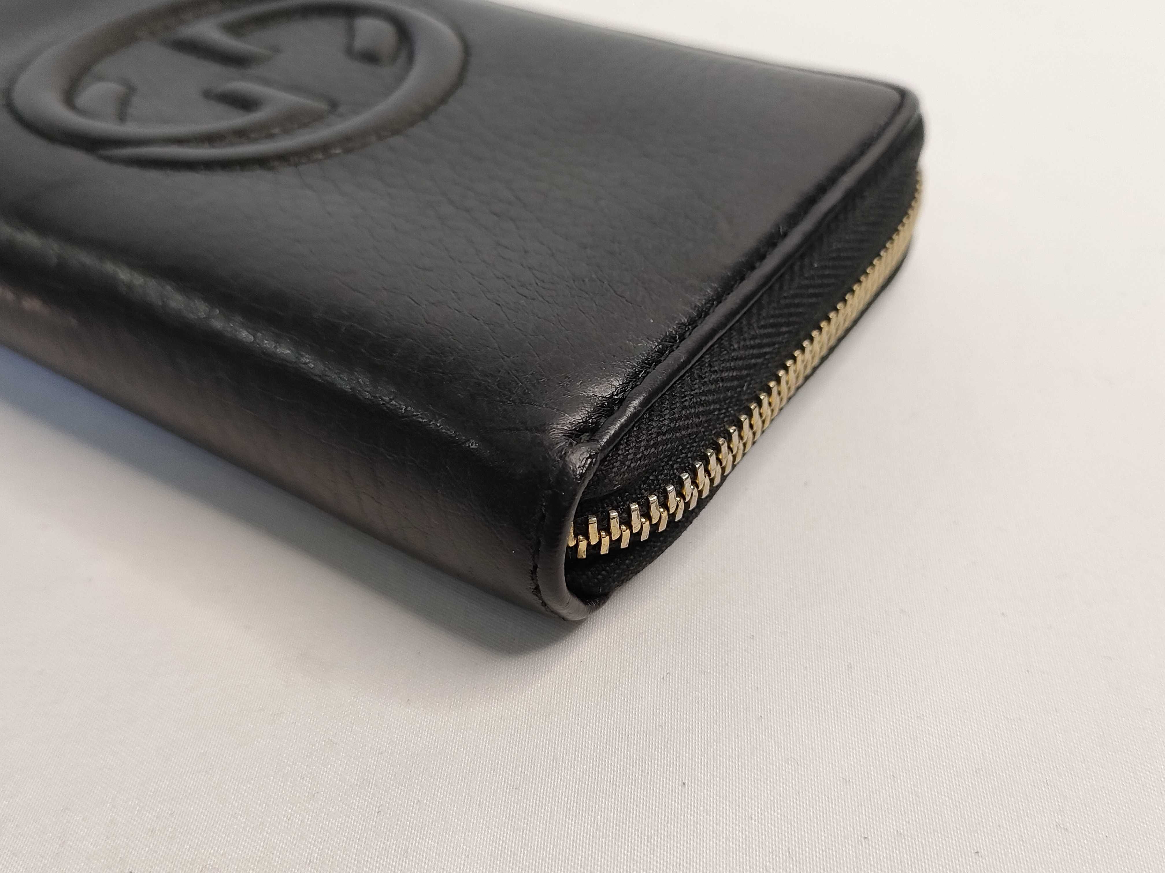 Soho Leather Round Long Wallet, Black, Serial Number — view 3
