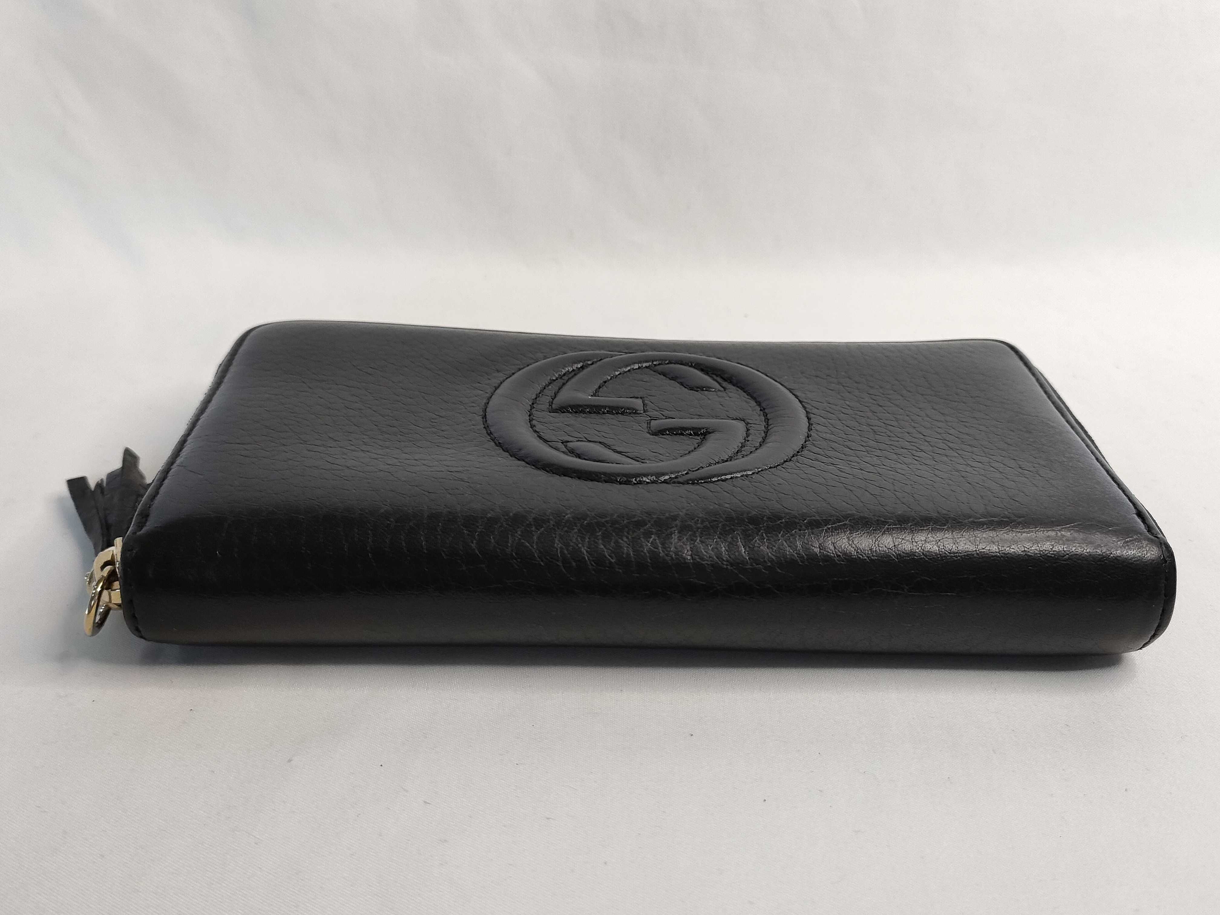 Soho Leather Round Long Wallet, Black, Serial Number — view 4
