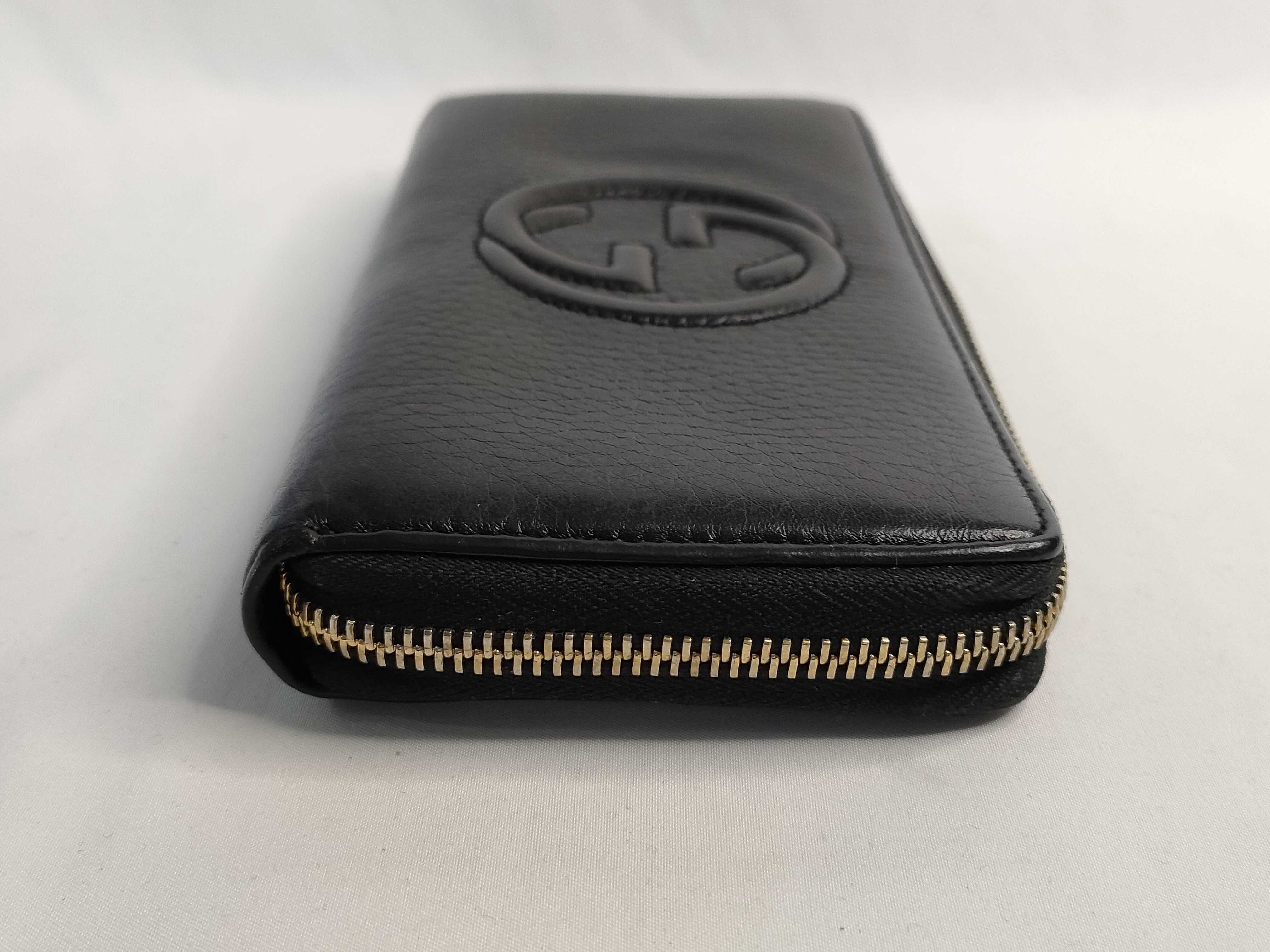 Soho Leather Round Long Wallet, Black, Serial Number — view 5