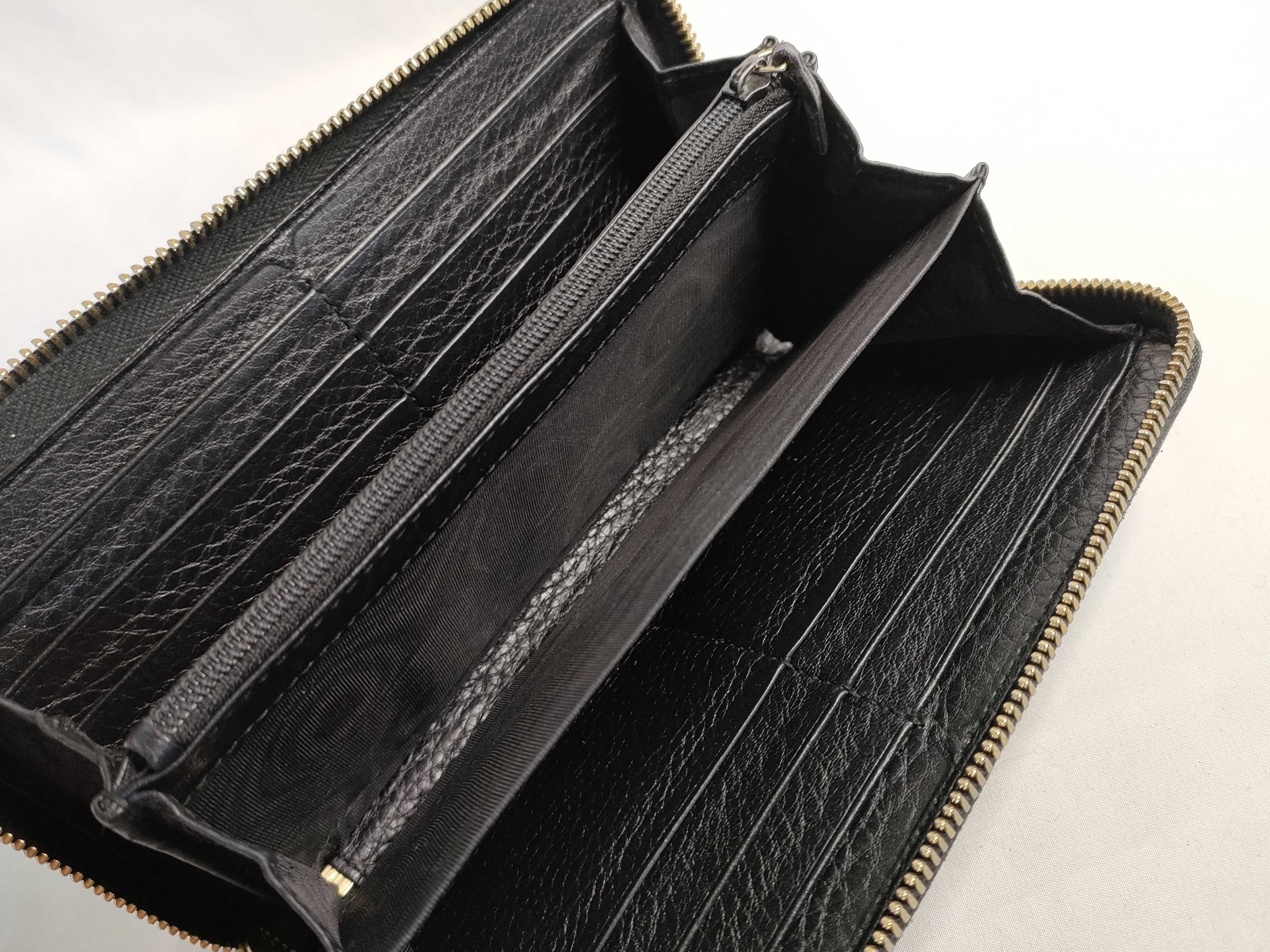 Soho Leather Round Long Wallet, Black, Serial Number — view 9