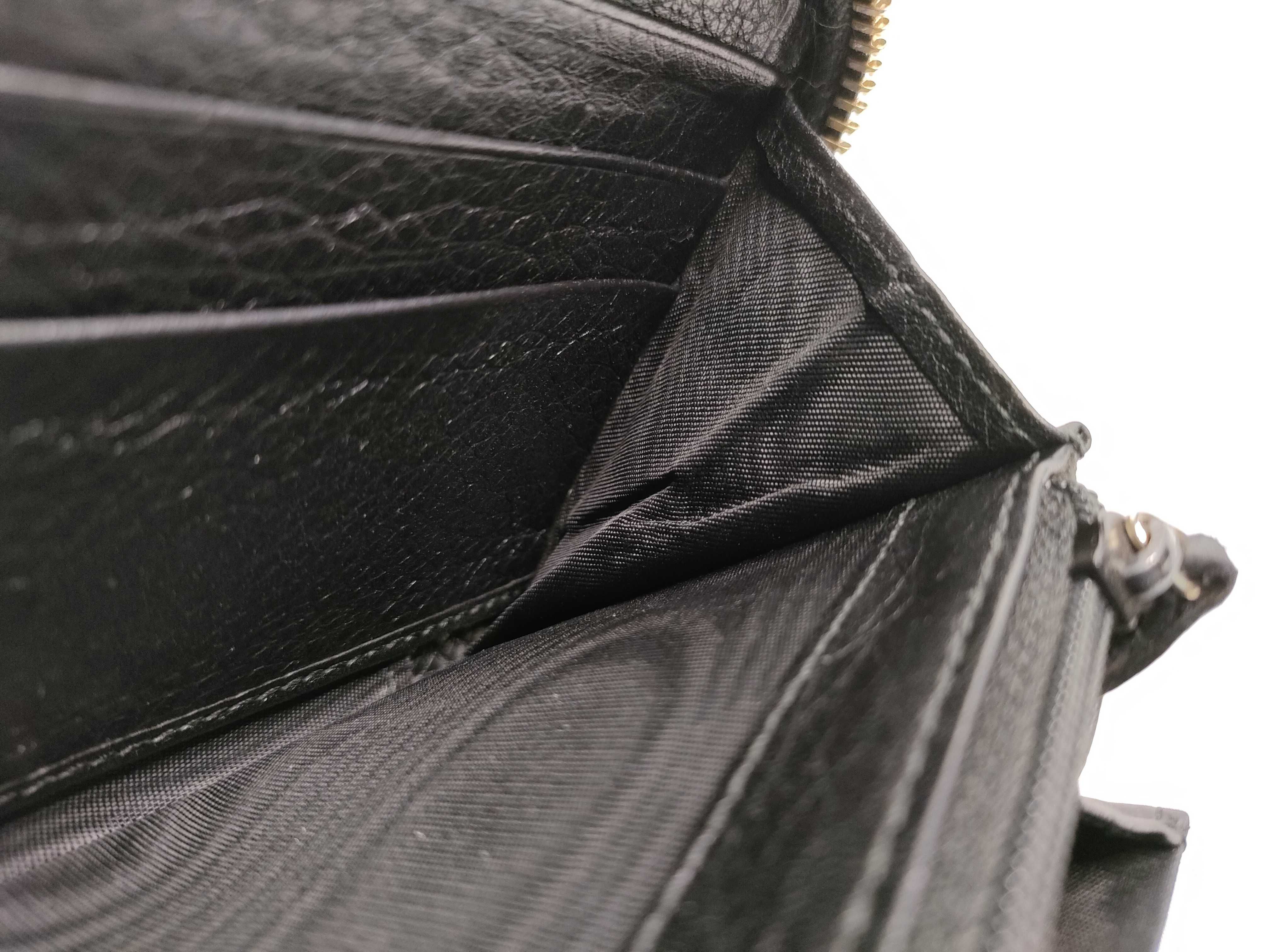 Soho Leather Round Long Wallet, Black, Serial Number — view 10