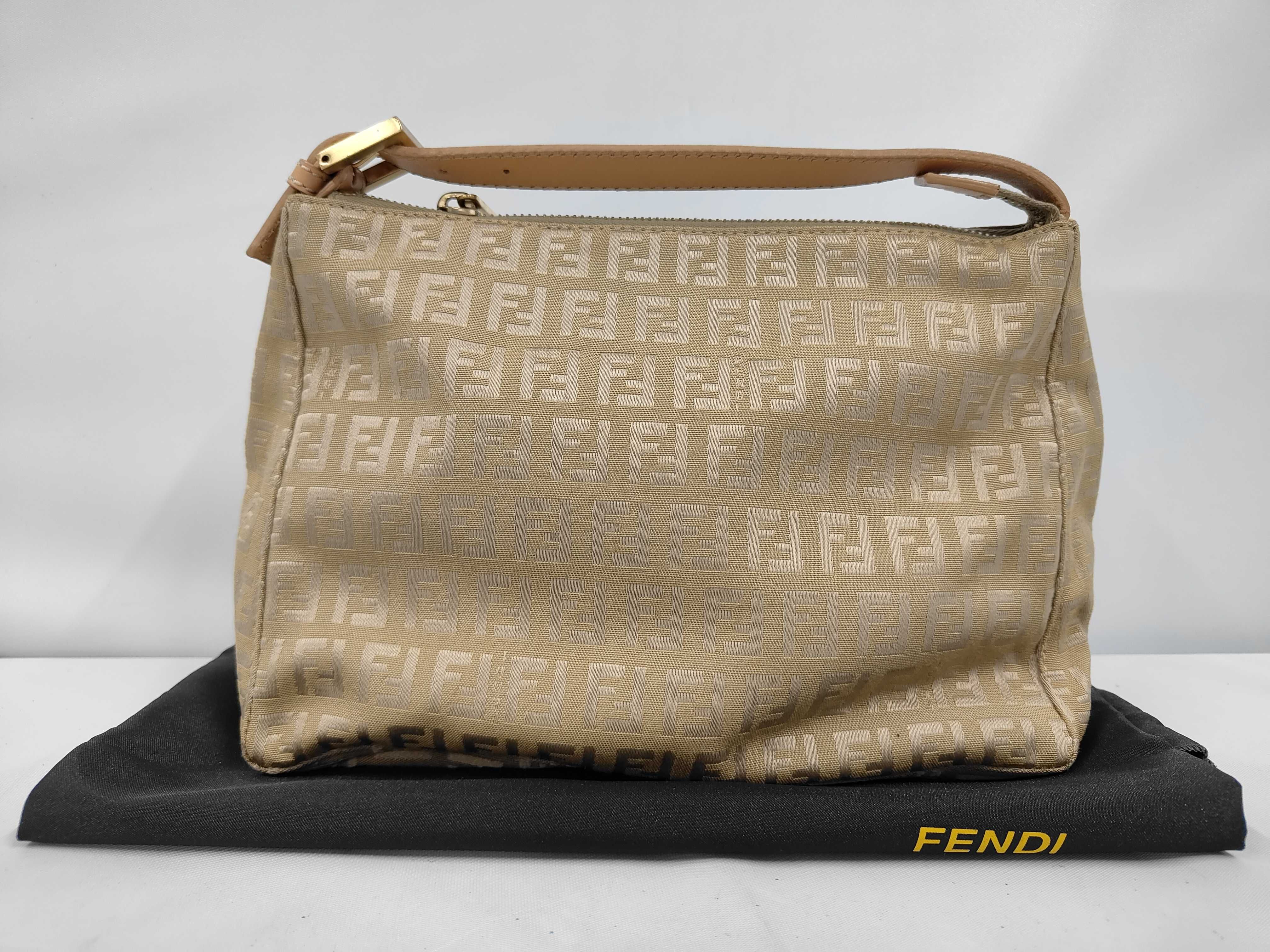 Beige Zucchino Pattern Accessory Pouch Handbag