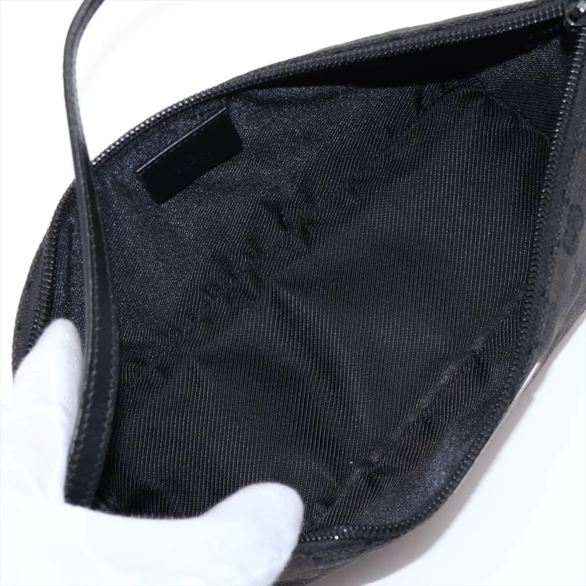 GG Canvas x Leather Handbag Black 07198 — view 7