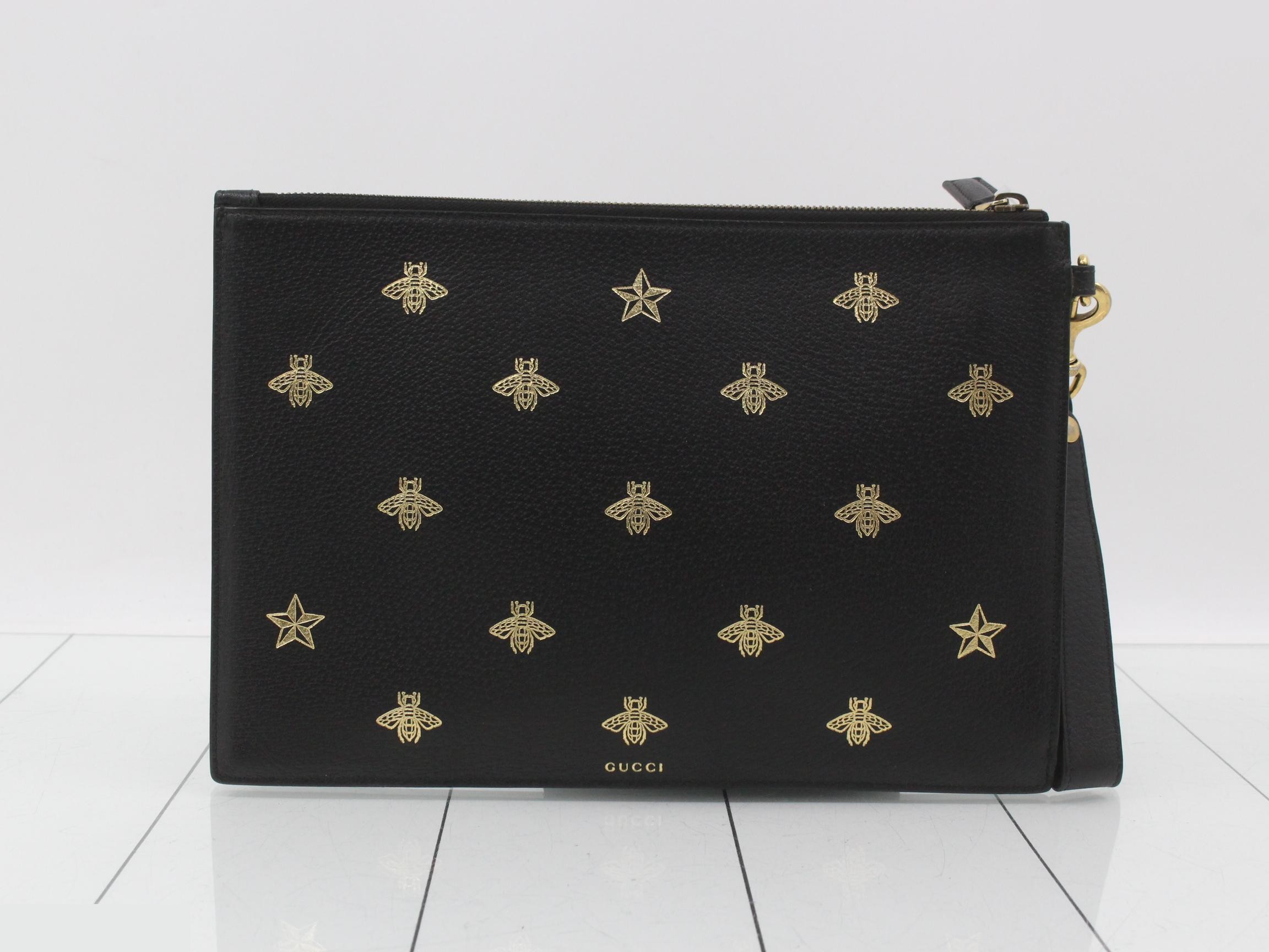 B&Star Leather Clutch Bag with Short Strap