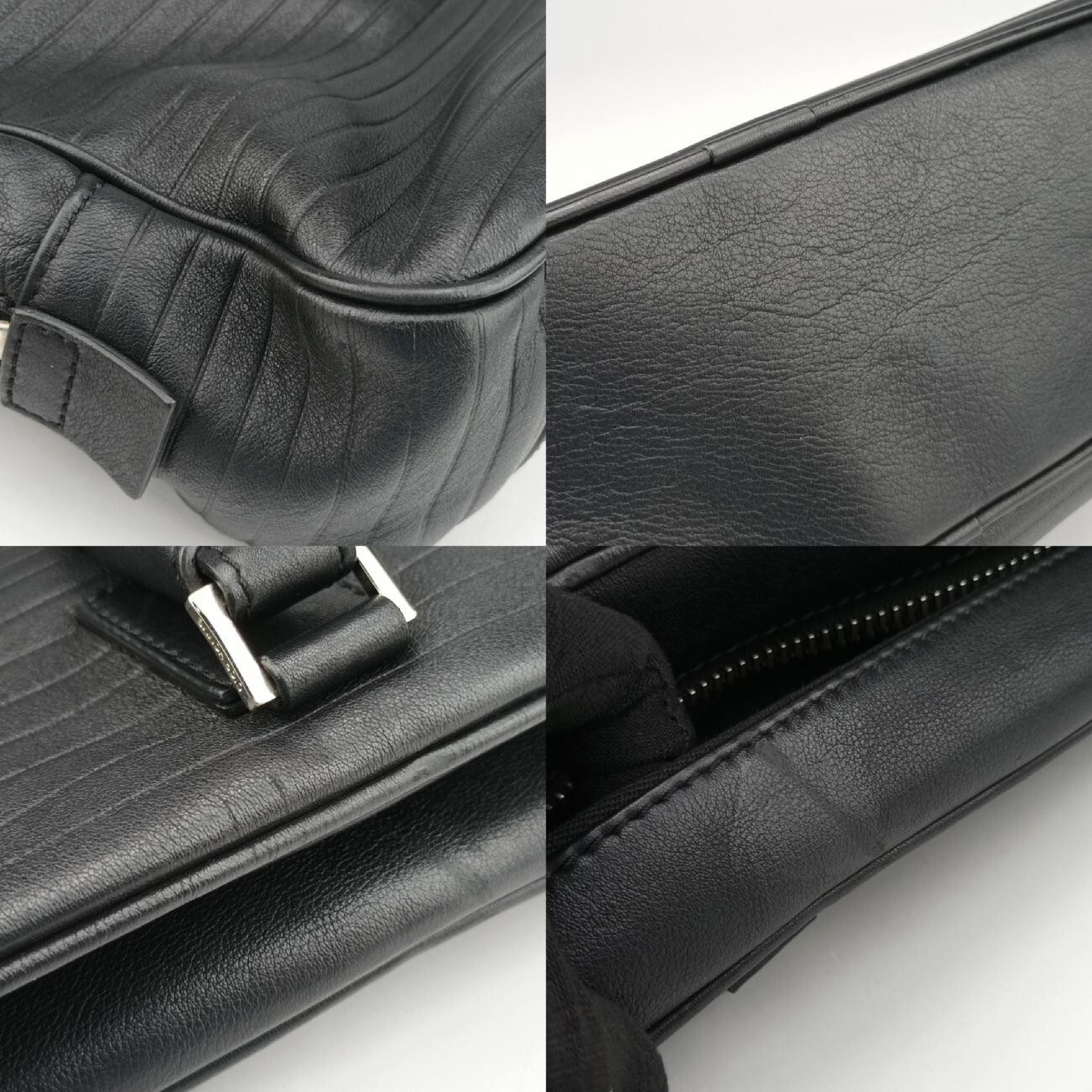 Classic Business Black Leather Shoulder Bag 03-BO-0152 — view 9