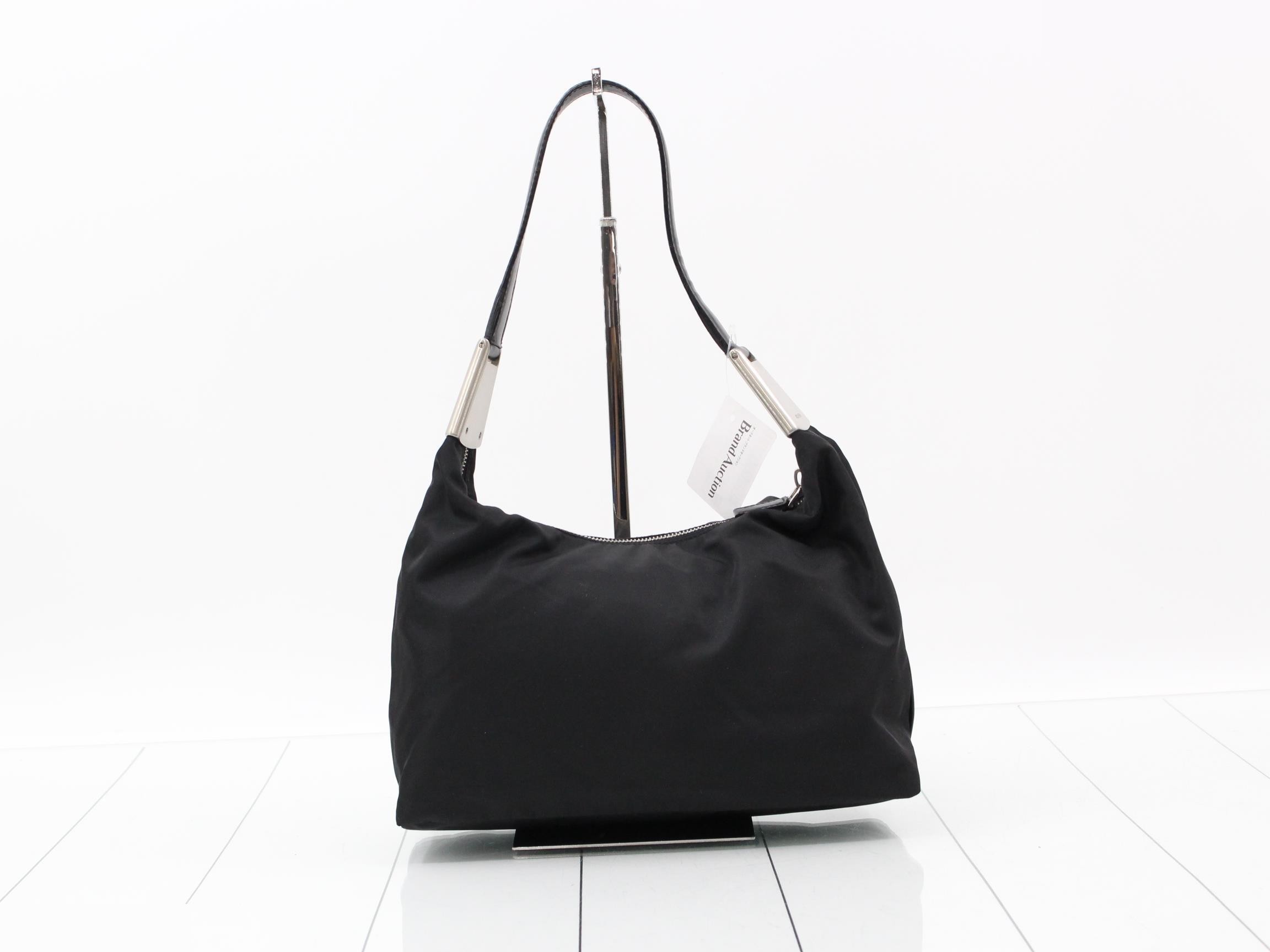 Nylon Hobo Bag, Black — view 2