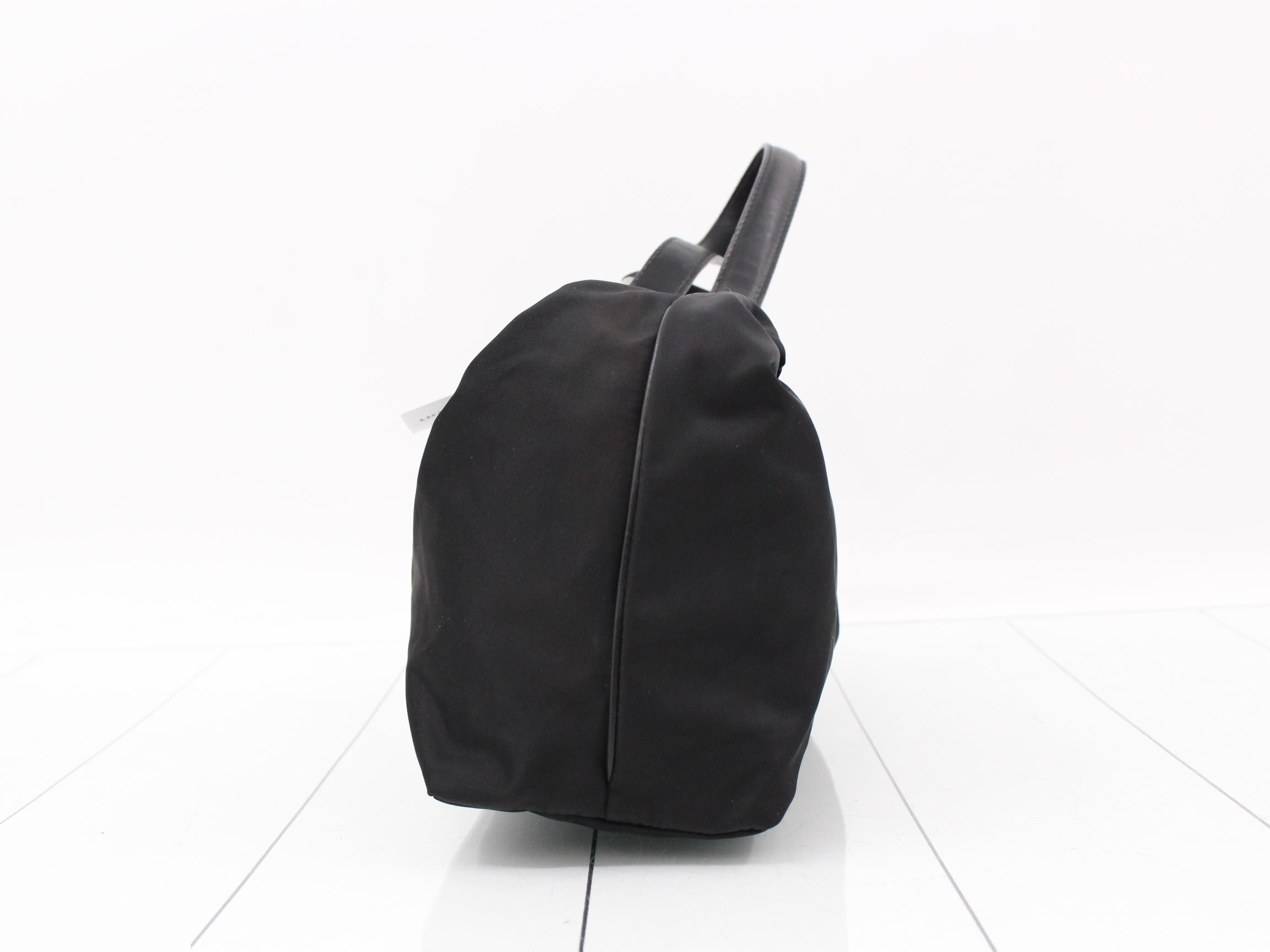 Nylon Hobo Bag, Black — view 3