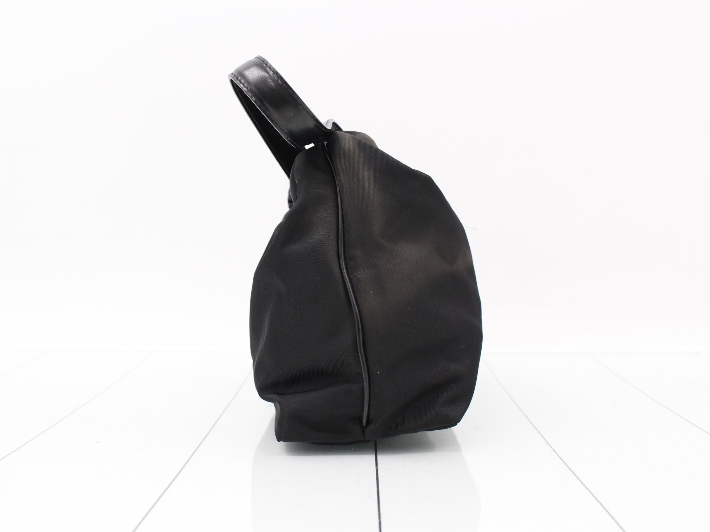 Nylon Hobo Bag, Black — view 4