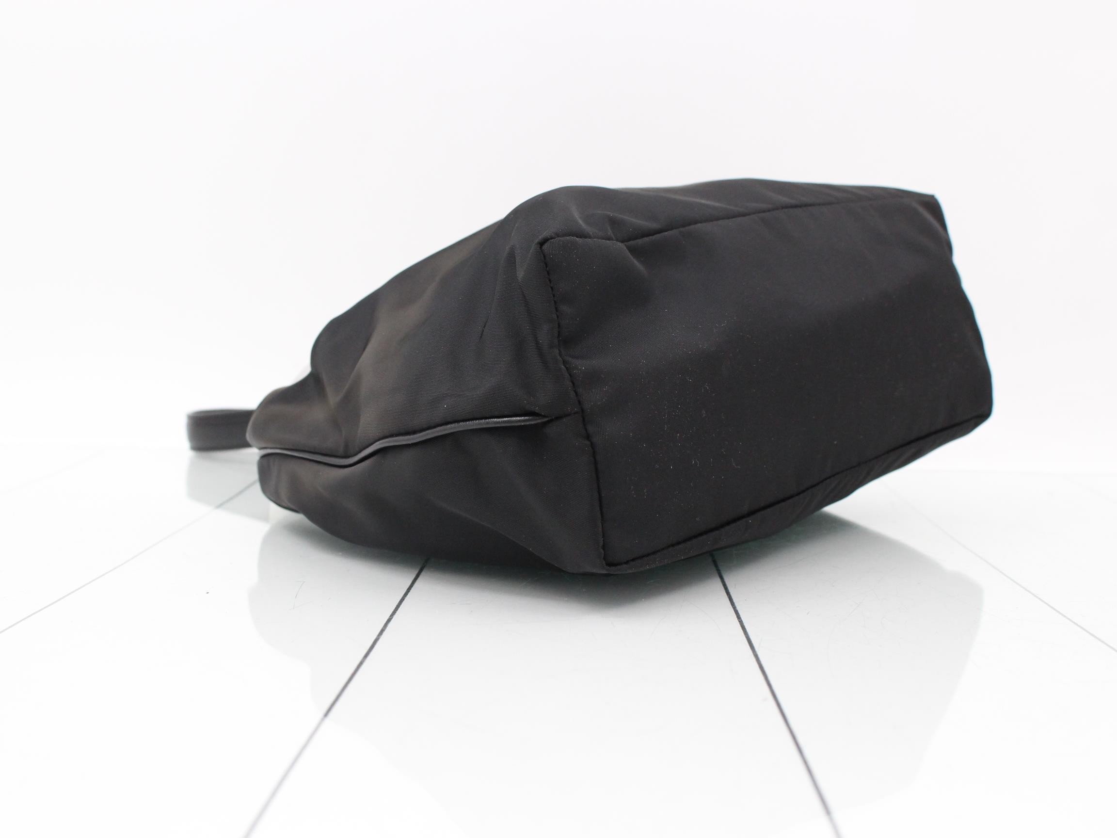 Nylon Hobo Bag, Black — view 5