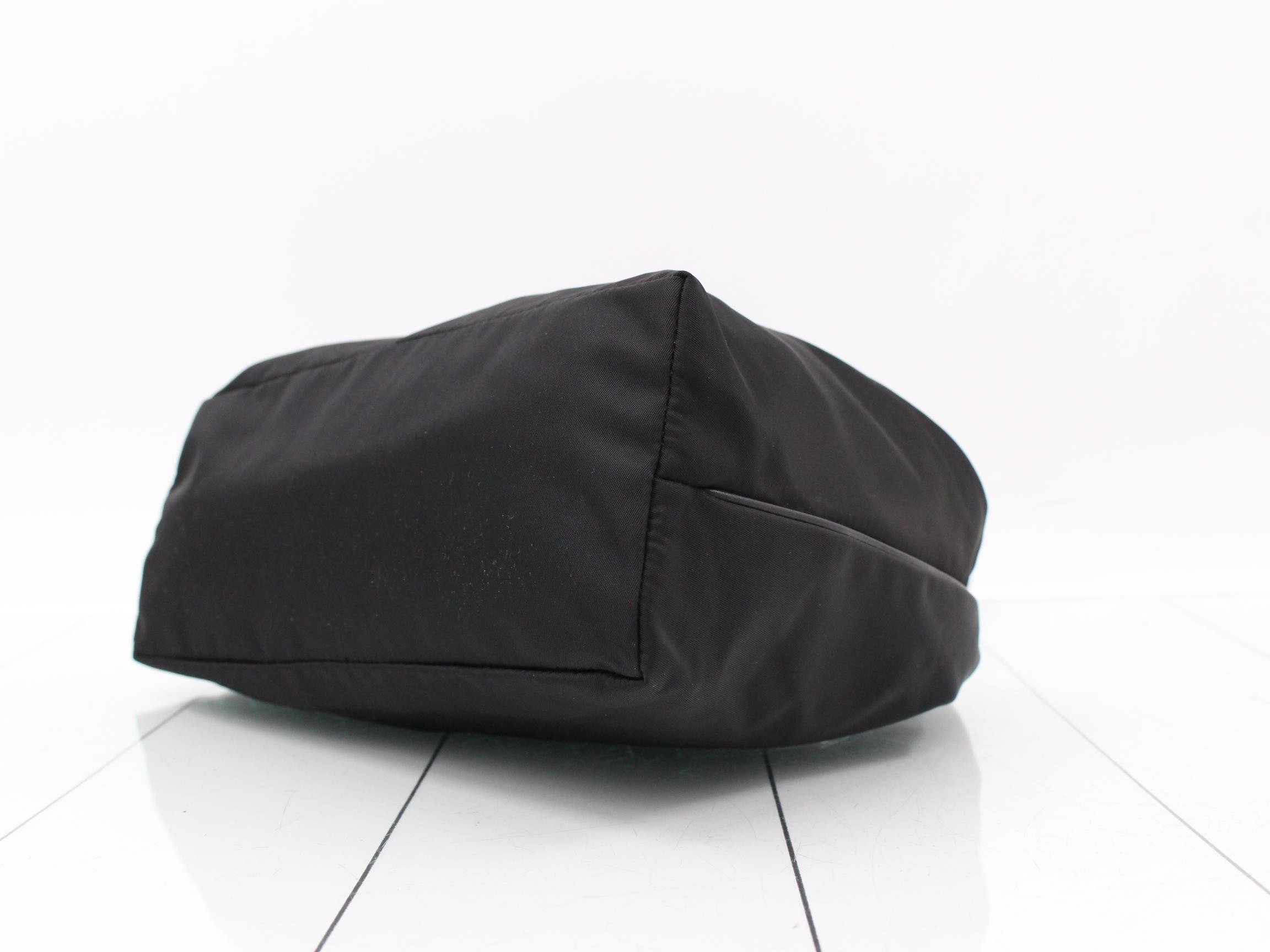 Nylon Hobo Bag, Black — view 6