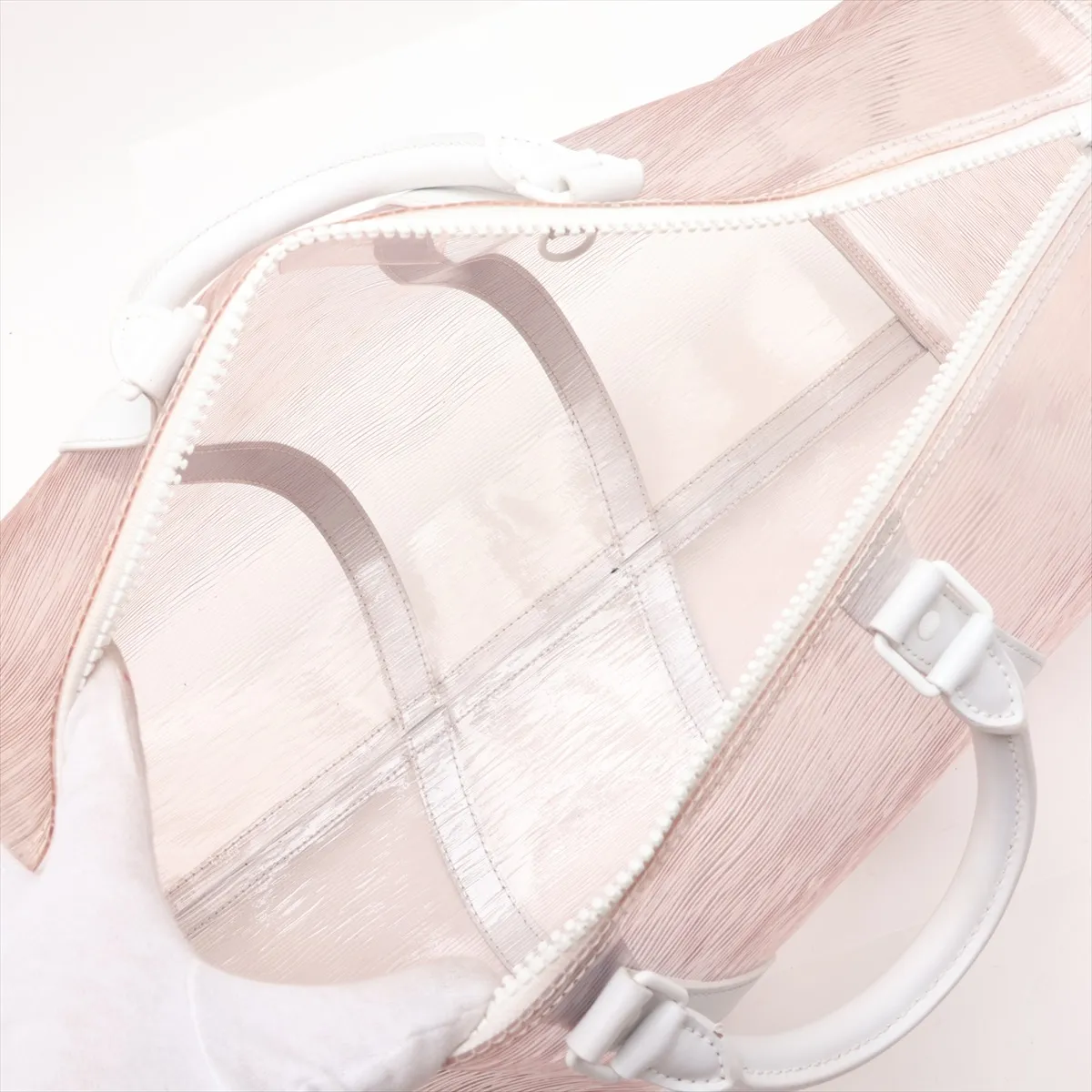 Epi Plage Keepall Bandoulière 50 M55814 MB4129 Clear x White — view 8