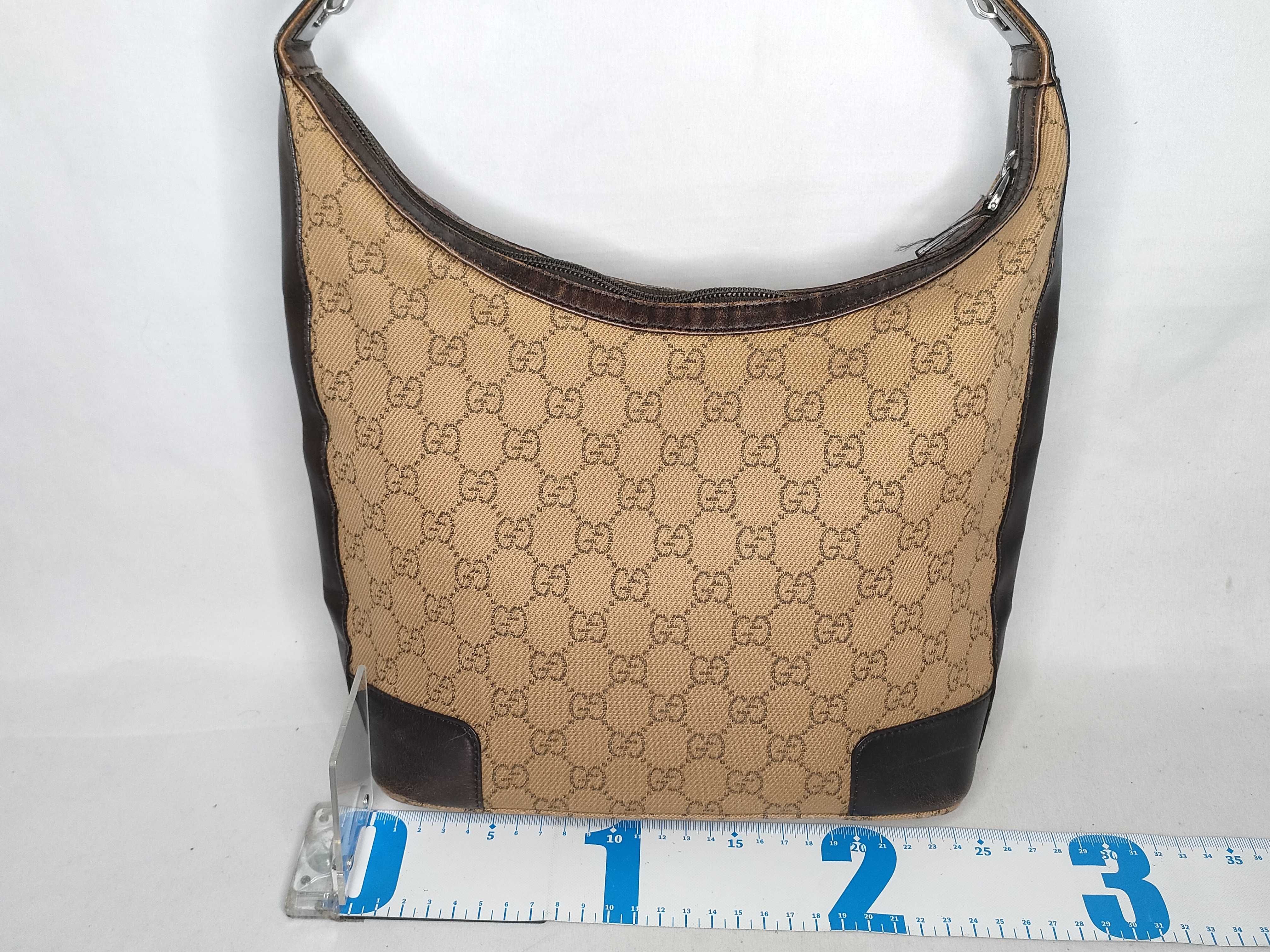 GG Canvas Shoulder Bag, Leather, Brown (143744) — view 2