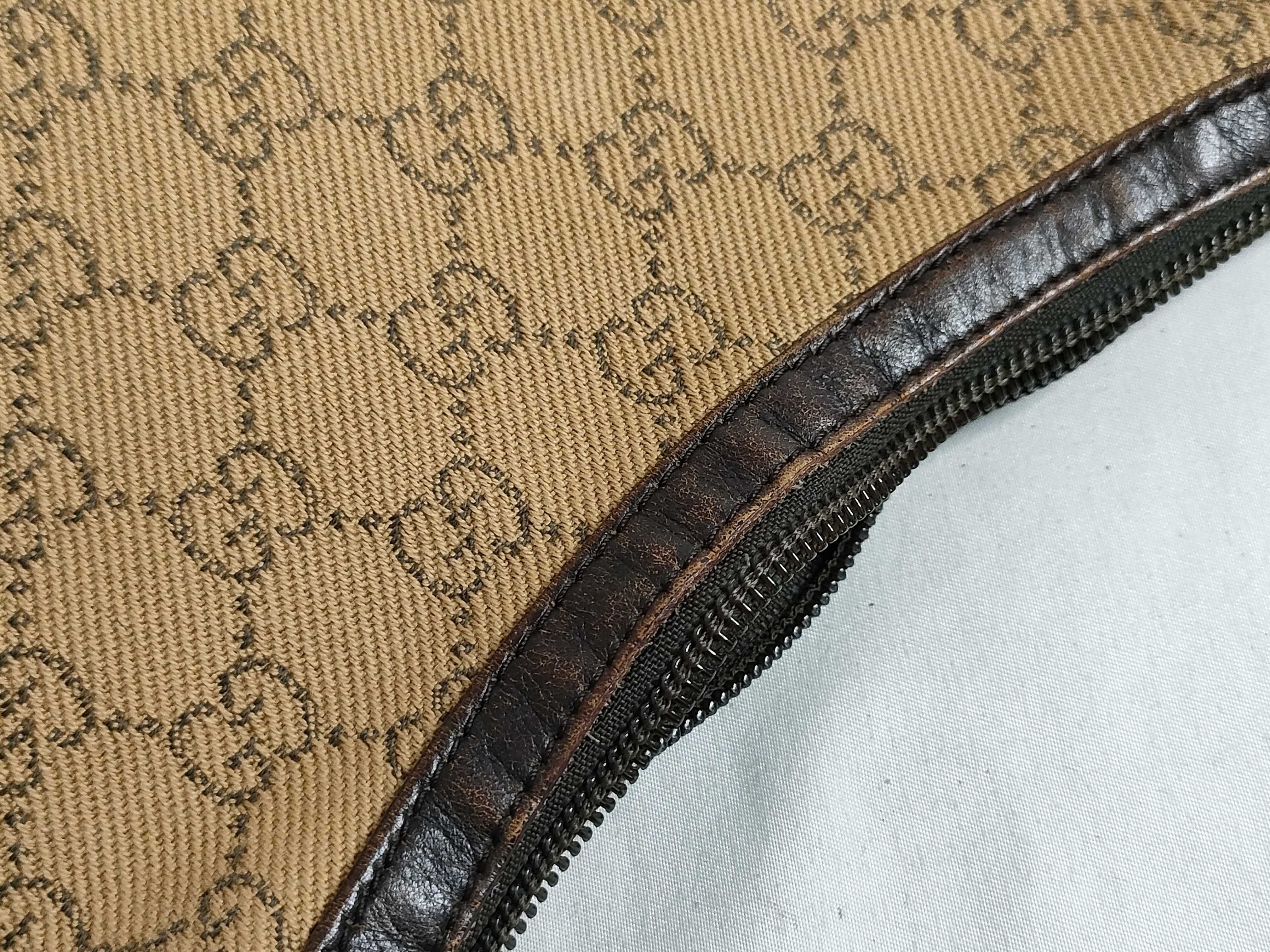 GG Canvas Shoulder Bag, Leather, Brown (143744) — view 14