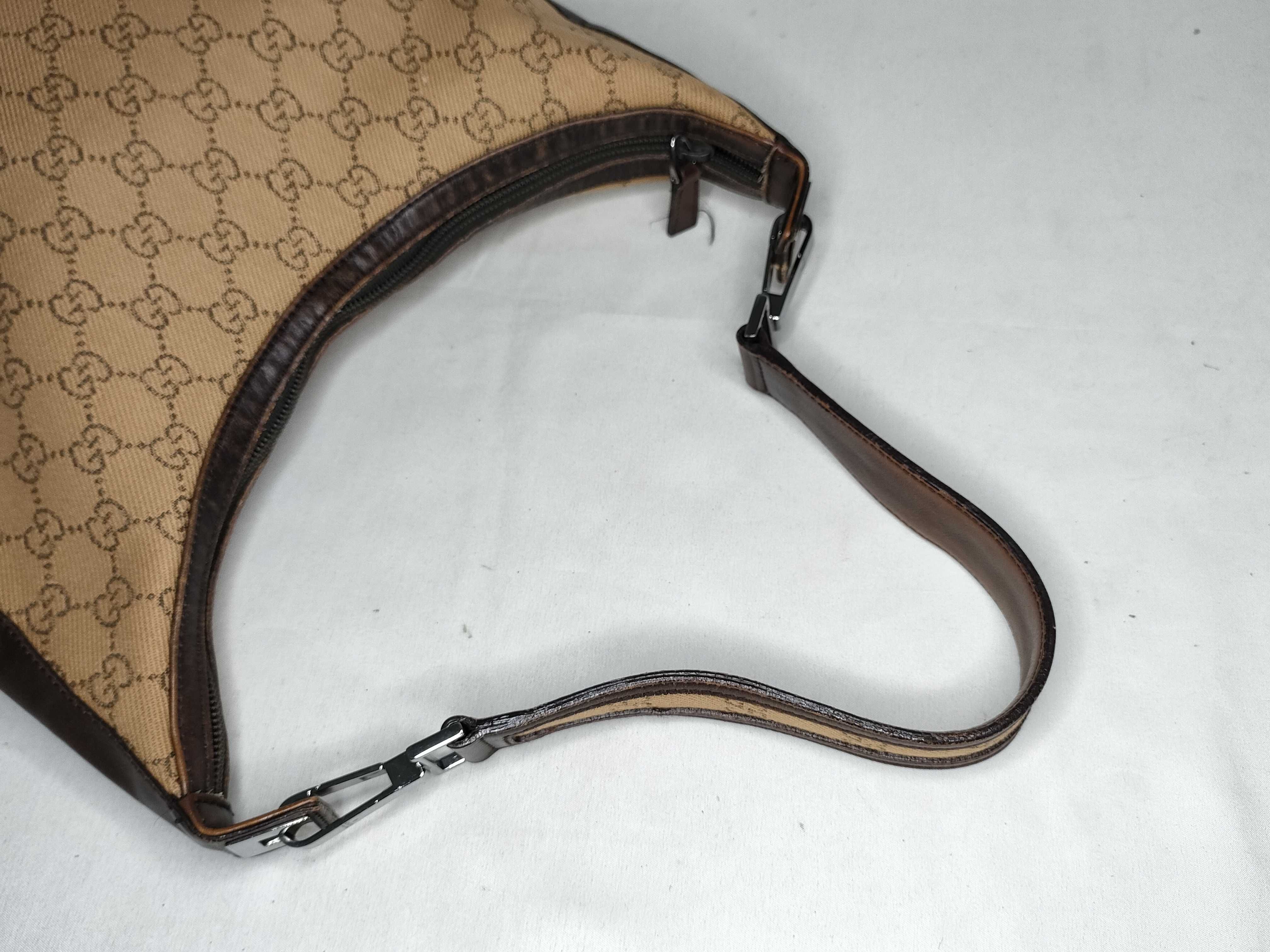 GG Canvas Shoulder Bag, Leather, Brown (143744) — view 3
