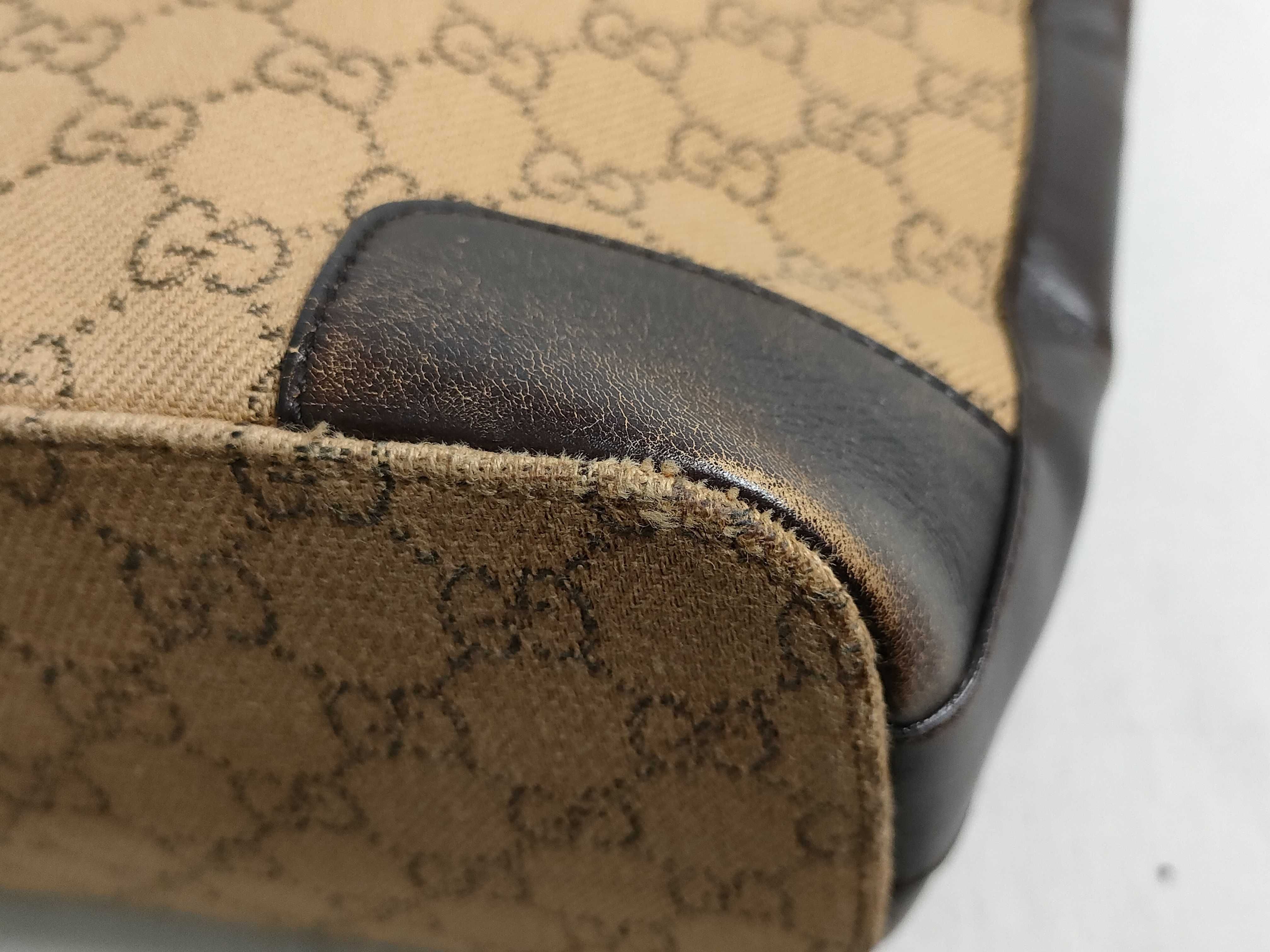 GG Canvas Shoulder Bag, Leather, Brown (143744) — view 6