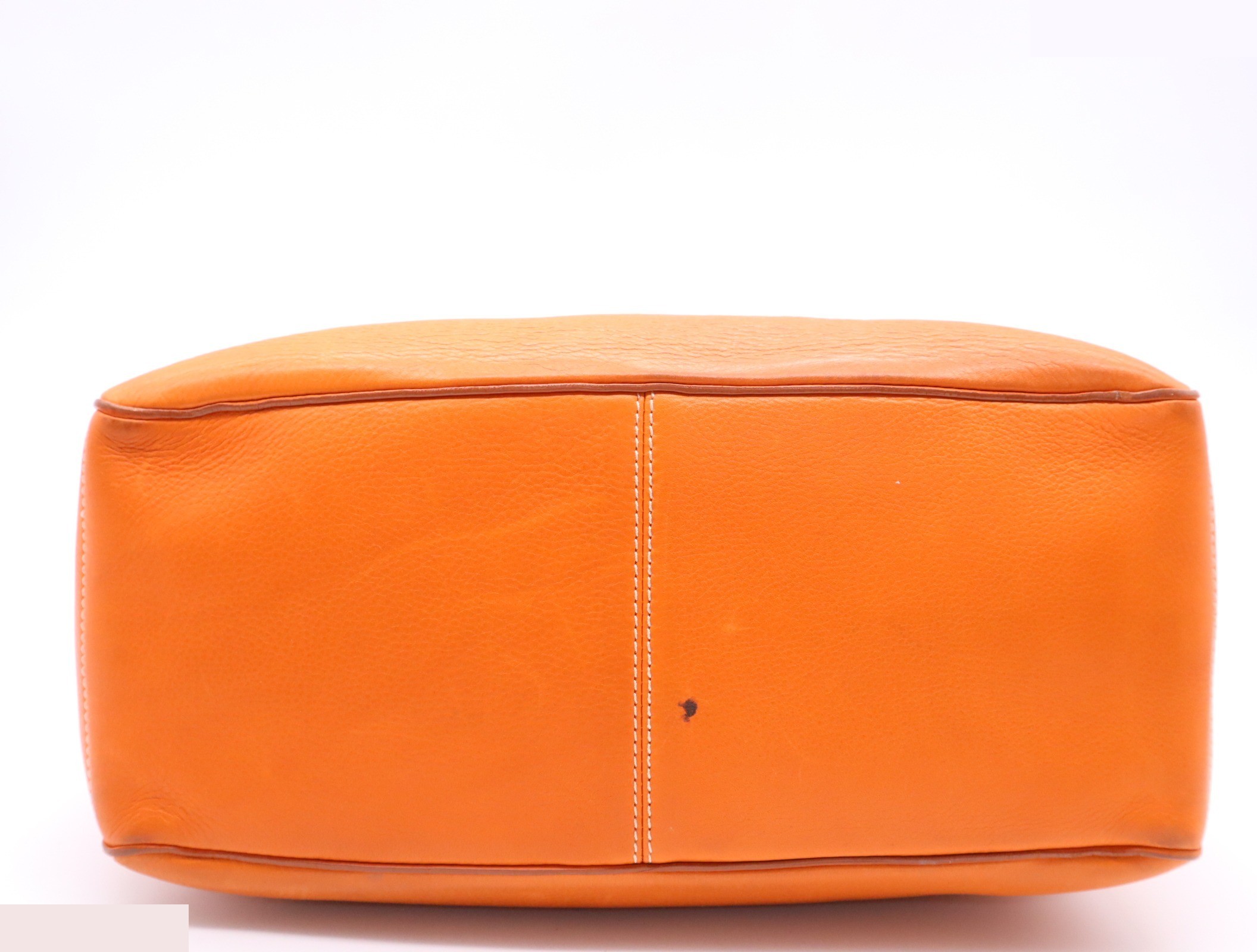 Leather Boogie Bag Handbag, Orange, Silver Hardware — view 4