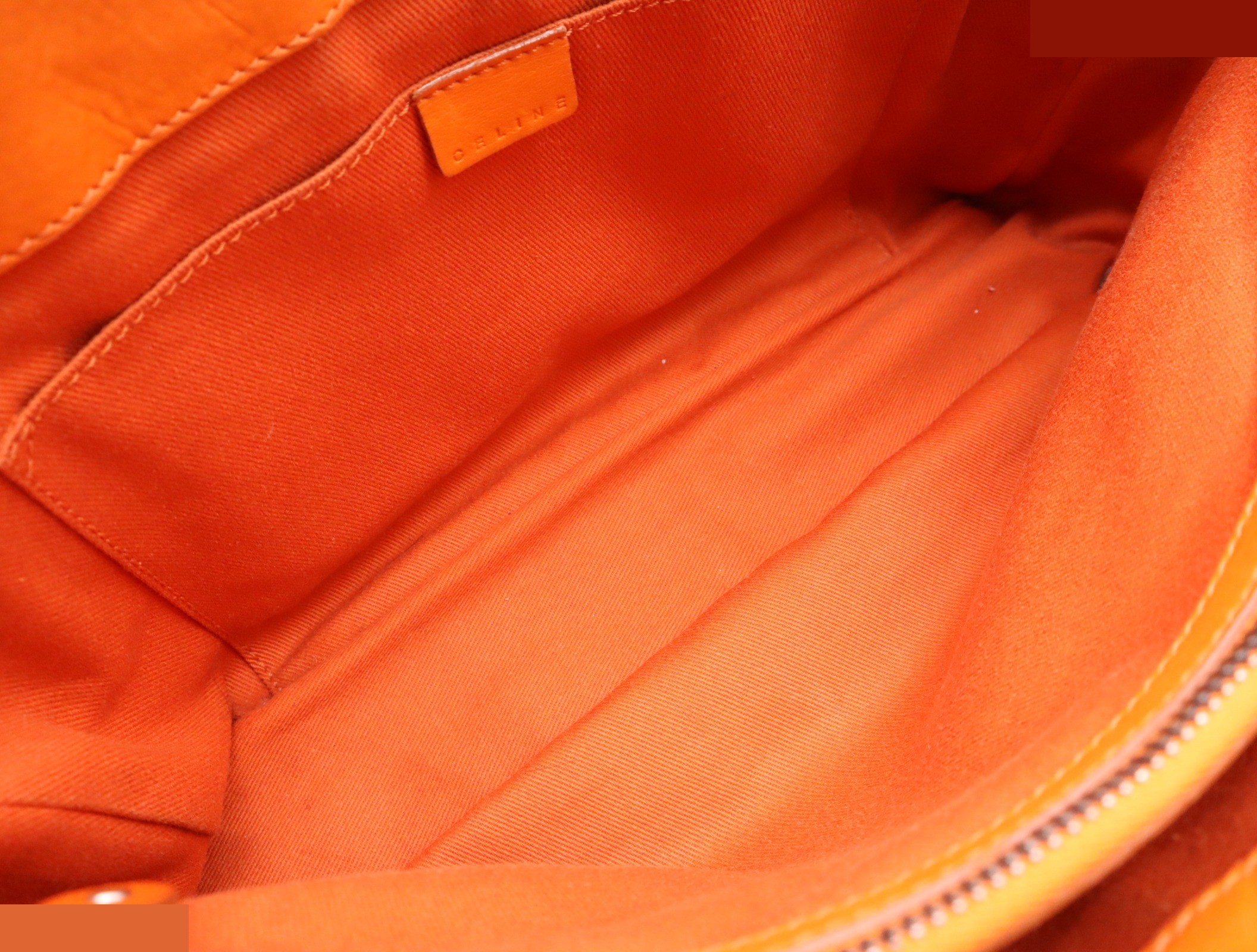 Leather Boogie Bag Handbag, Orange, Silver Hardware — view 8
