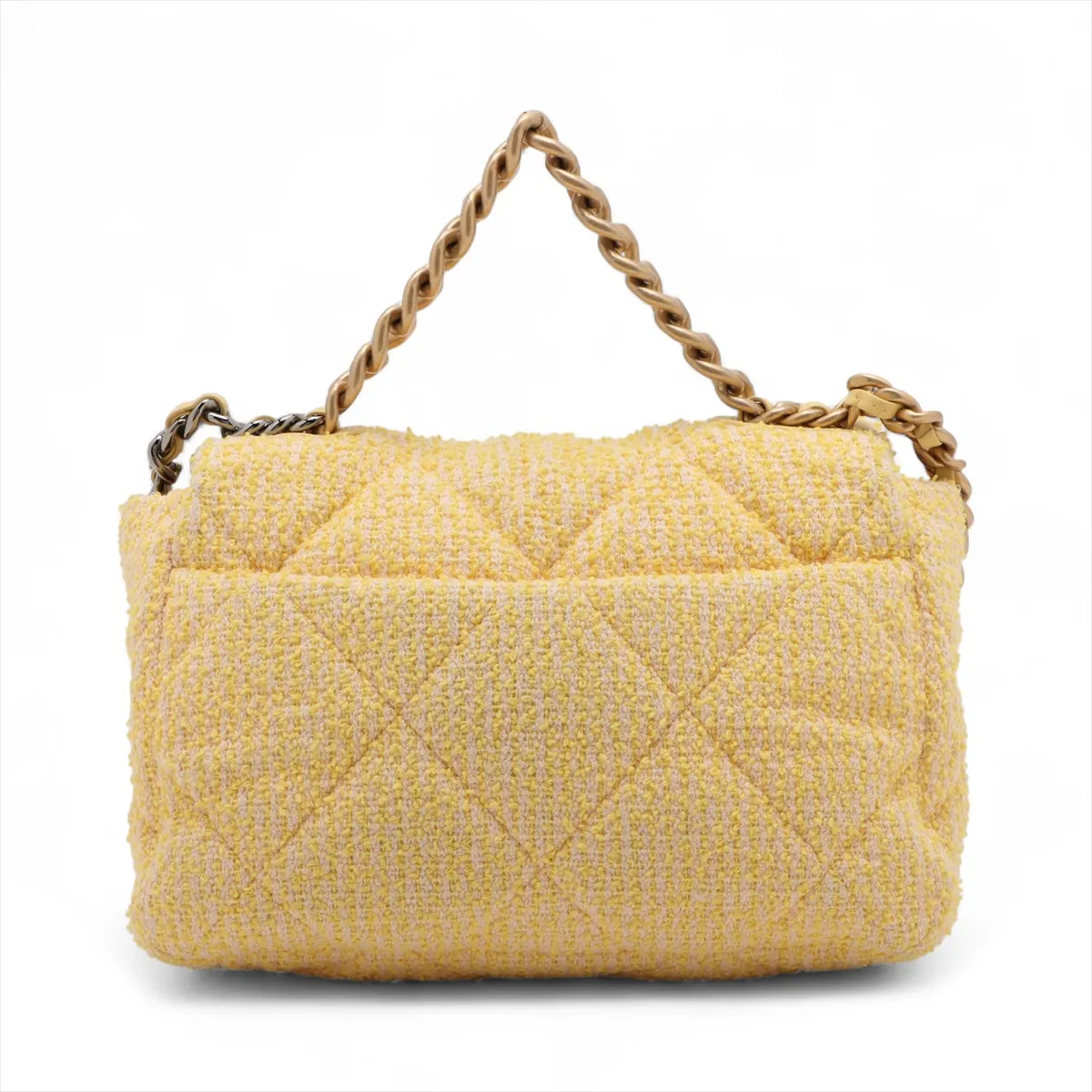 19 Large Tweed Chain Shoulder Bag Yellow Gold Hardware 31083216 31st Series AS1161 — view 2