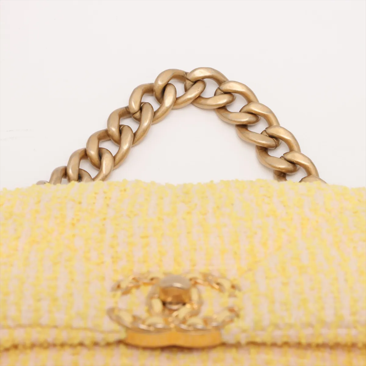 19 Large Tweed Chain Shoulder Bag Yellow Gold Hardware 31083216 31st Series AS1161 — view 6