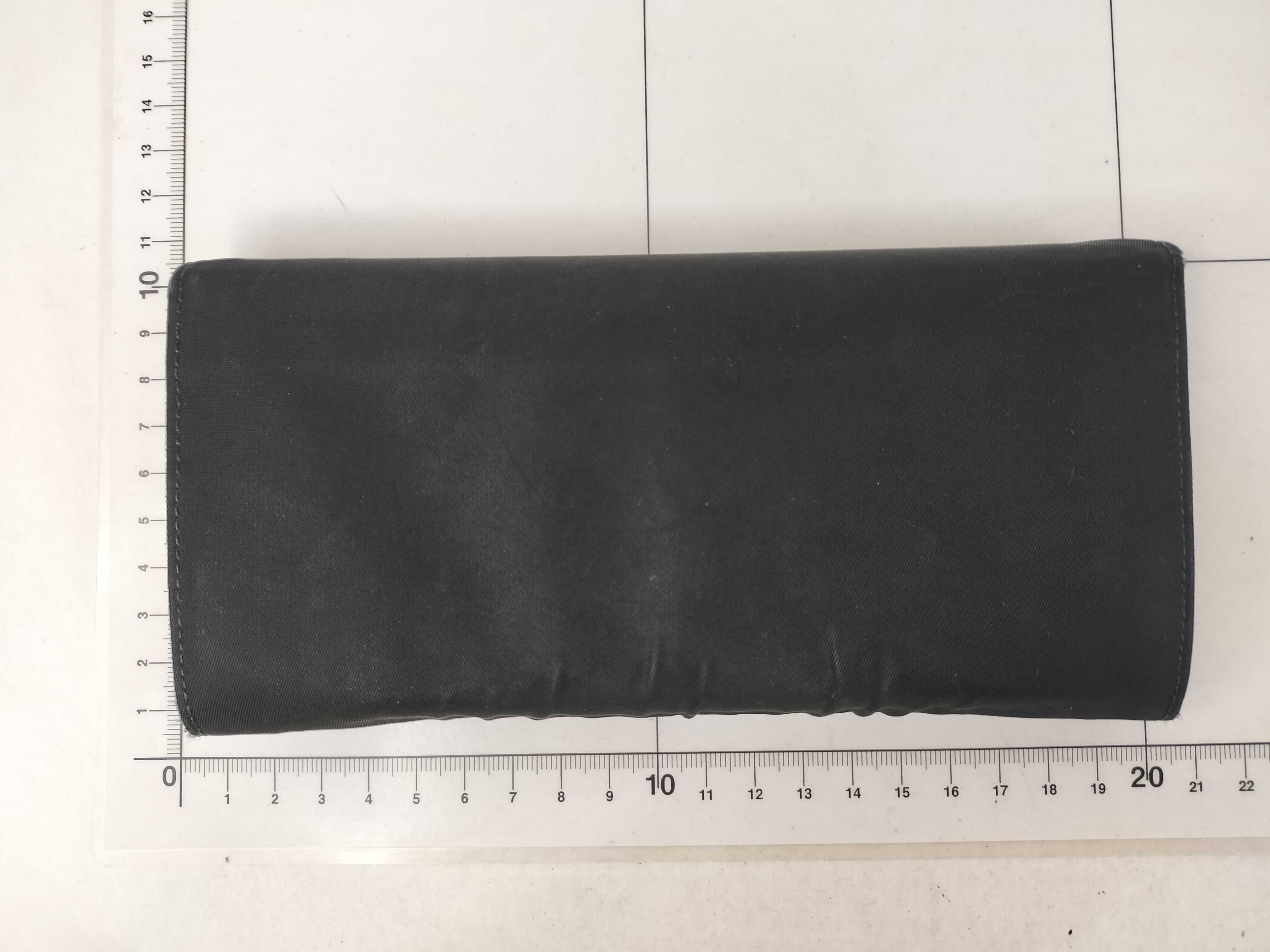 Nylon Tessuto Leather Triangle Logo Flap Long Wallet — view 2