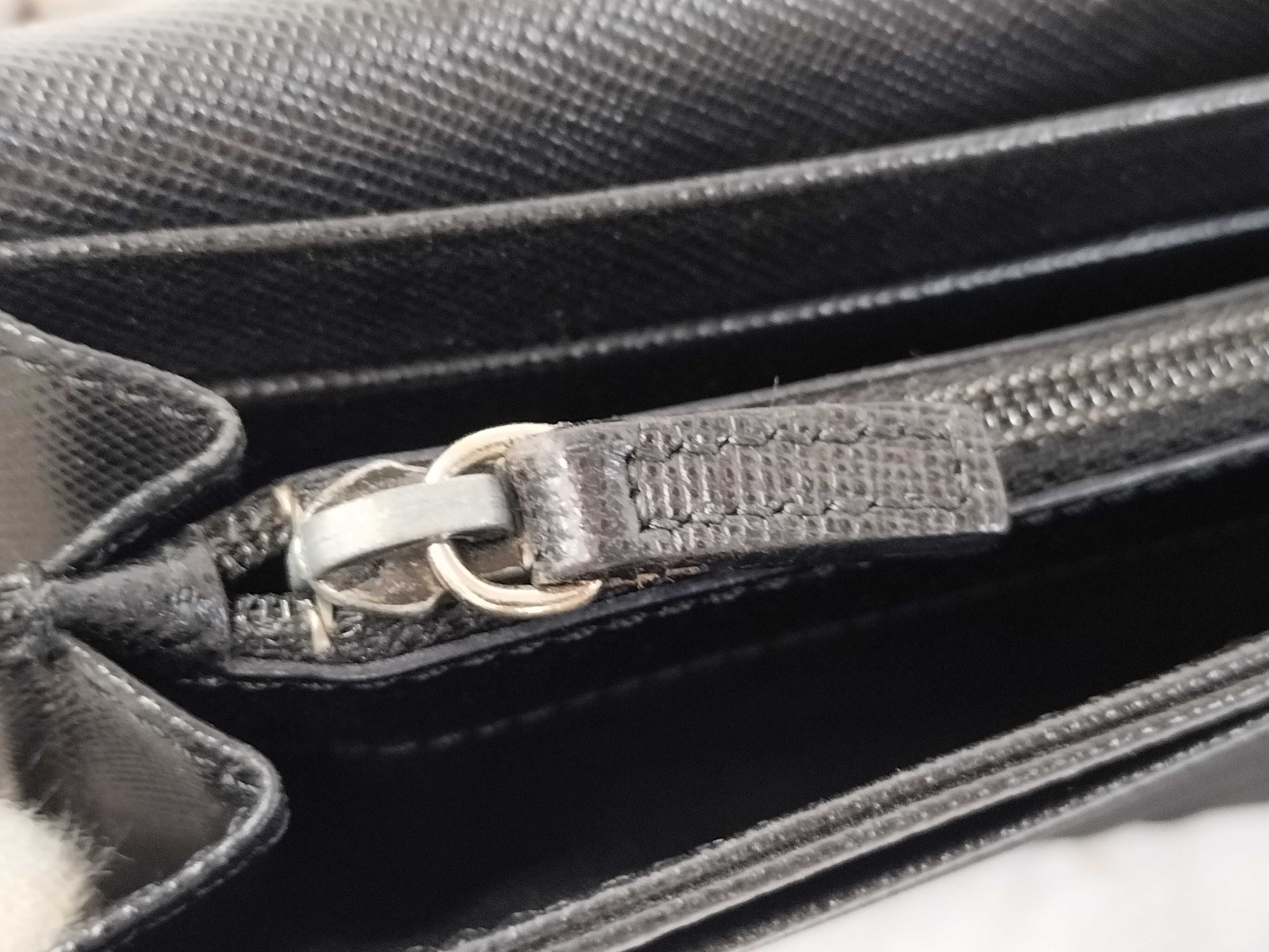 Nylon Tessuto Leather Triangle Logo Flap Long Wallet — view 13