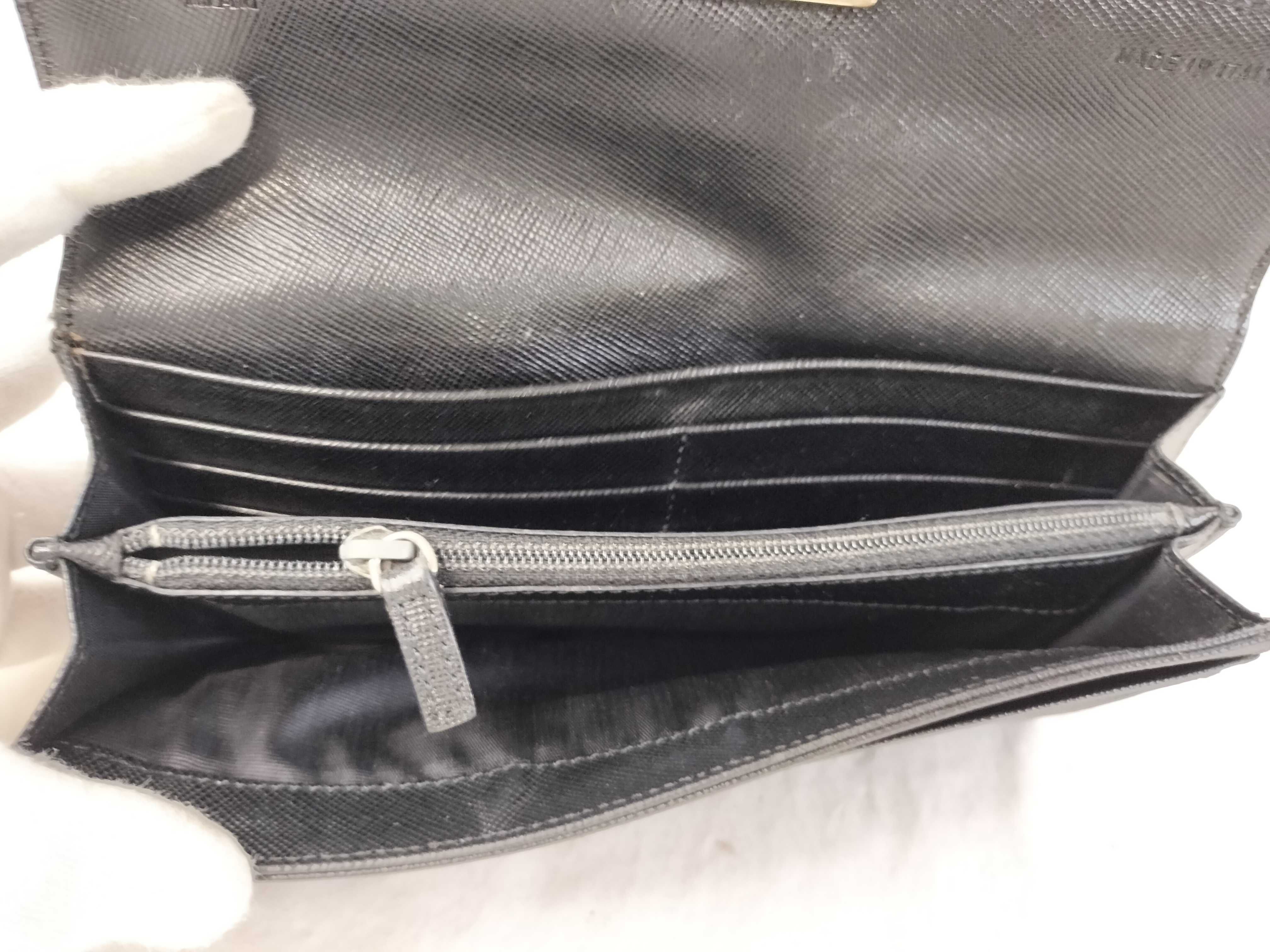 Nylon Tessuto Leather Triangle Logo Flap Long Wallet — view 10