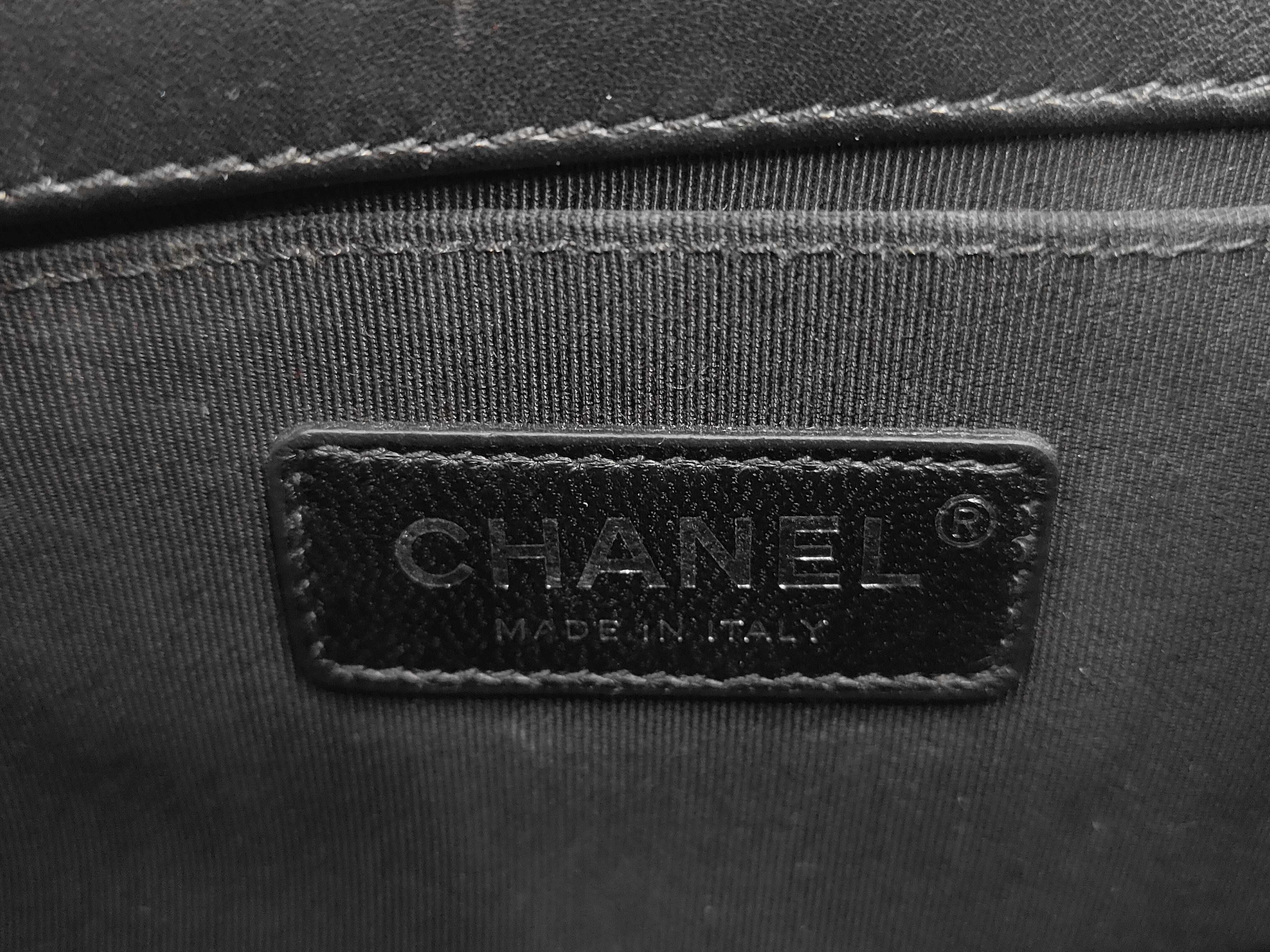 Boy Chanel Chain Shoulder Bag, Black Tweed, Chain Design, Silver Hardware. — view 9